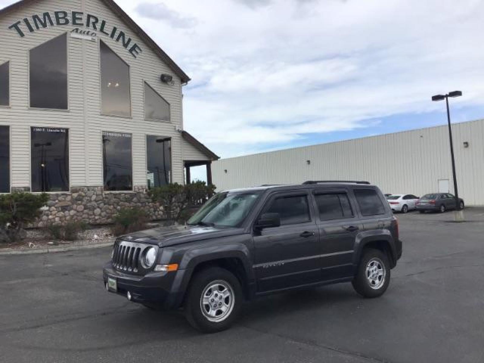 2017 GREY /GREY Jeep Patriot Sport 2WD (1C4NJPBA4HD) with an 2.0L L4 DOHC 16V engine, Continuously Variable Transmission | 5-Speed Manua transmission, located at 1235 N Woodruff Ave., Idaho Falls, 83401, (208) 523-1053, 43.507172, -112.000488 - It only has 54,560 miles. FWD, cruise control , AM/FM CD Player. AC blows cold. 2.0 4 cyl. MPG 22 city / 26 hwy At Timberline Auto it is always easy to find a great deal on your next vehicle! Our experienced sales staff can help find the right vehicle will fit your needs. Our knowledgeable finance d - Photo #0