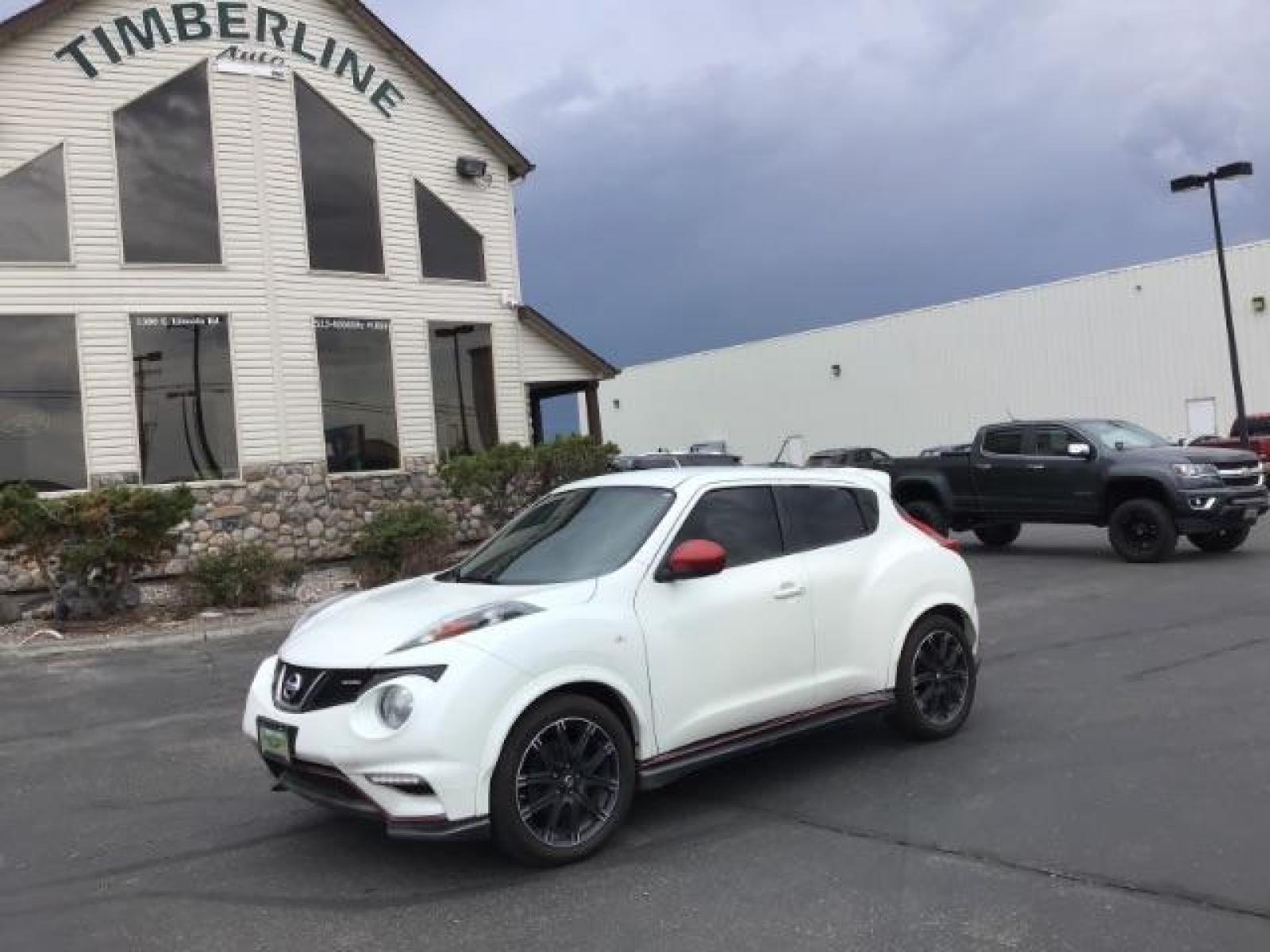 2014 Nissan Juke NISMO 6MT AWD (JN8AF5MV7ET) with an 1.6L L4 DOHC 16V engine, Continuously Variable Transmission transmission, located at 1235 N Woodruff Ave., Idaho Falls, 83401, (208) 523-1053, 43.507172, -112.000488 - This 2014 Nissan Juke Nishmo, Has a turbo, Has bluetooth, steering wheel audio controls, Navigation, back up camera, and Rockford Fosgate sound system. MPG 25city/ 31 hwy At Timberline Auto it is always easy to find a great deal on your next vehicle! Our experienced sales staff can help find the r - Photo #0