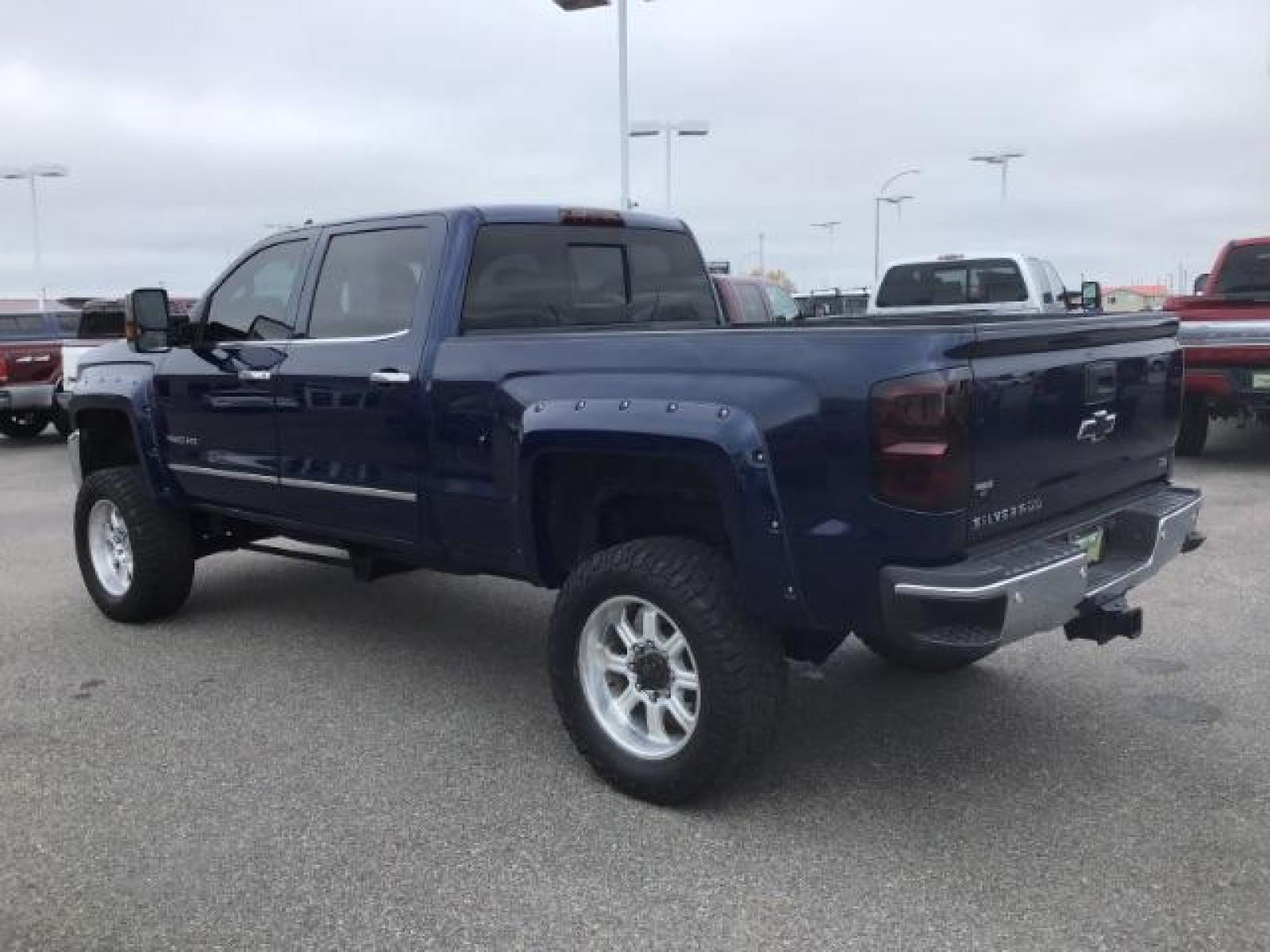 2016 Deep Ocean Blue Metallic /Cocoa/Dune, leather Chevrolet Silverado 3500HD LTZ Crew Cab 4WD (1GC4K0C86GF) with an 6.6L V8 OHV 32V TURBO DIESEL engine, 6-Speed Automatic transmission, located at 1235 N Woodruff Ave., Idaho Falls, 83401, (208) 523-1053, 43.507172, -112.000488 - This 2016 Chevrolet 3500 LTZ, has the 6.6L diesel motor. It has 160,031 miles. It comes with leather interior, tinted windows, back up camera, bluetooth, integrated trailer brake, and spray in bed liner. At Timberline Auto it is always easy to find a great deal on your next vehicle! Our experienced - Photo #2