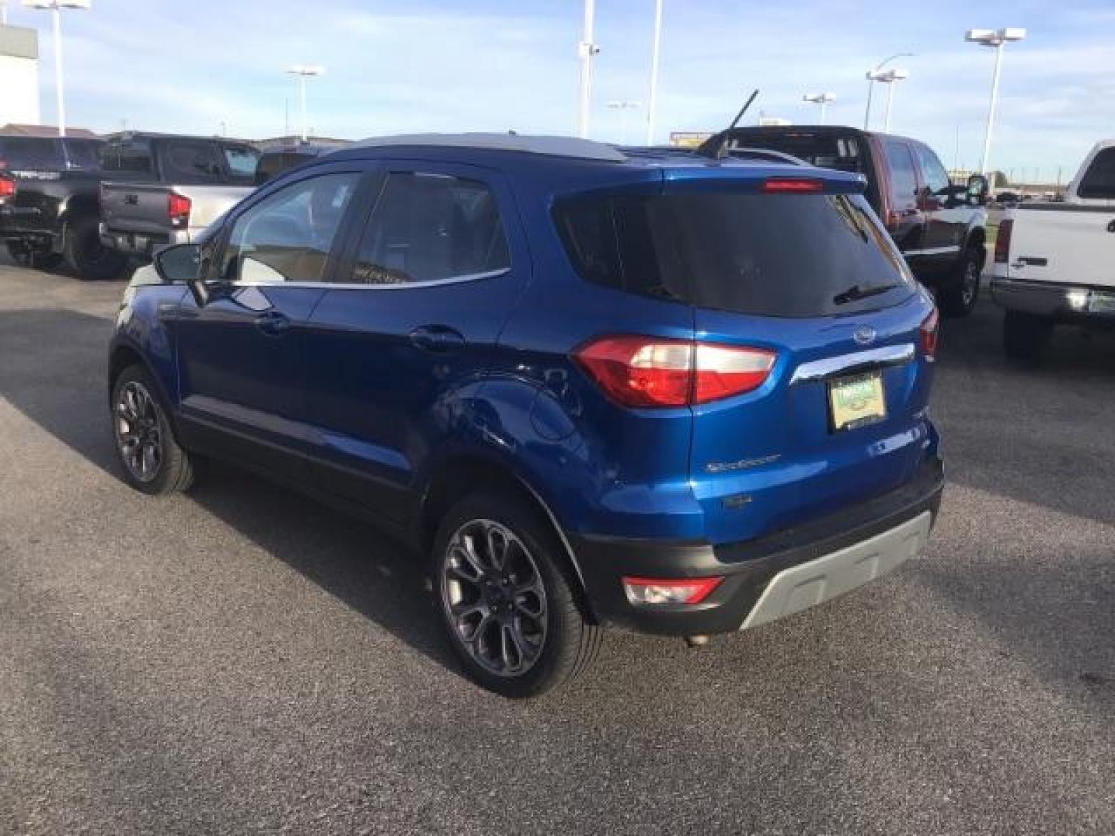 2020 Blue Candy Metallic Tinted Clearcoat /Medium Light Stone, leather Ford EcoSport Titanium AWD (MAJ6S3KL8LC) with an 2.0L L4 DOHC 16V engine, 6-Speed Automatic transmission, located at 1235 N Woodruff Ave., Idaho Falls, 83401, (208) 523-1053, 43.507172, -112.000488 - This 2020 Ford EcoSport Titanium , has the 3.7L motor . It is AWD. It only has 29,932 miles. It has a heated steering wheel, push button start, back up camera, leather interior, heated seats, and sunroof. At Timberline Auto it is always easy to find a great deal on your next vehicle! Our experience - Photo #2