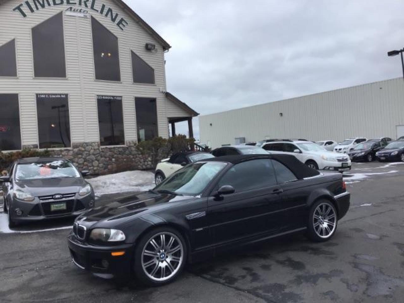 2004 Jet Black with Black Soft Top /Black Leather Interior BMW M3 Convertible (WBSBR93454P) with an 3.2L L6 DOHC 24V engine, 6-Speed Manual transmission, located at 1235 N Woodruff Ave., Idaho Falls, 83401, (208) 523-1053, 43.507172, -112.000488 - This 2004 BMW M3 convertible , has 111,000 miles. It comes with leather interior, power seats, paddle shifters, power windows and locks, and cruise control. At Timberline Auto it is always easy to find a great deal on your next vehicle! Our experienced sales staff can help find the right vehicle wil - Photo #0
