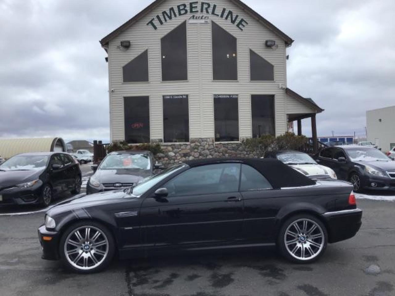 2004 Jet Black with Black Soft Top /Black Leather Interior BMW M3 Convertible (WBSBR93454P) with an 3.2L L6 DOHC 24V engine, 6-Speed Manual transmission, located at 1235 N Woodruff Ave., Idaho Falls, 83401, (208) 523-1053, 43.507172, -112.000488 - This 2004 BMW M3 convertible , has 111,000 miles. It comes with leather interior, power seats, paddle shifters, power windows and locks, and cruise control. At Timberline Auto it is always easy to find a great deal on your next vehicle! Our experienced sales staff can help find the right vehicle wil - Photo #1