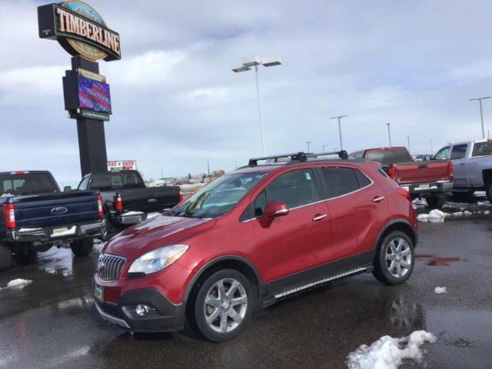 2016 RED /Ebony, leather Buick Encore Premium AWD (KL4CJHSB4GB) with an 1.4L L4 DOHC 16V TURBO engine, 6-Speed Automatic transmission, located at 1235 N Woodruff Ave., Idaho Falls, 83401, (208) 523-1053, 43.507172, -112.000488 - This 2016 Buick Encore Premium AWD, has the 3.5L V6 motor. It has 53,000 miles. It has leather interior, heated seats, blue tooth audio, power windows, and locks. At Timberline Auto it is always easy to find a great deal on your next vehicle! Our experienced sales staff can help find the right vehic - Photo #0