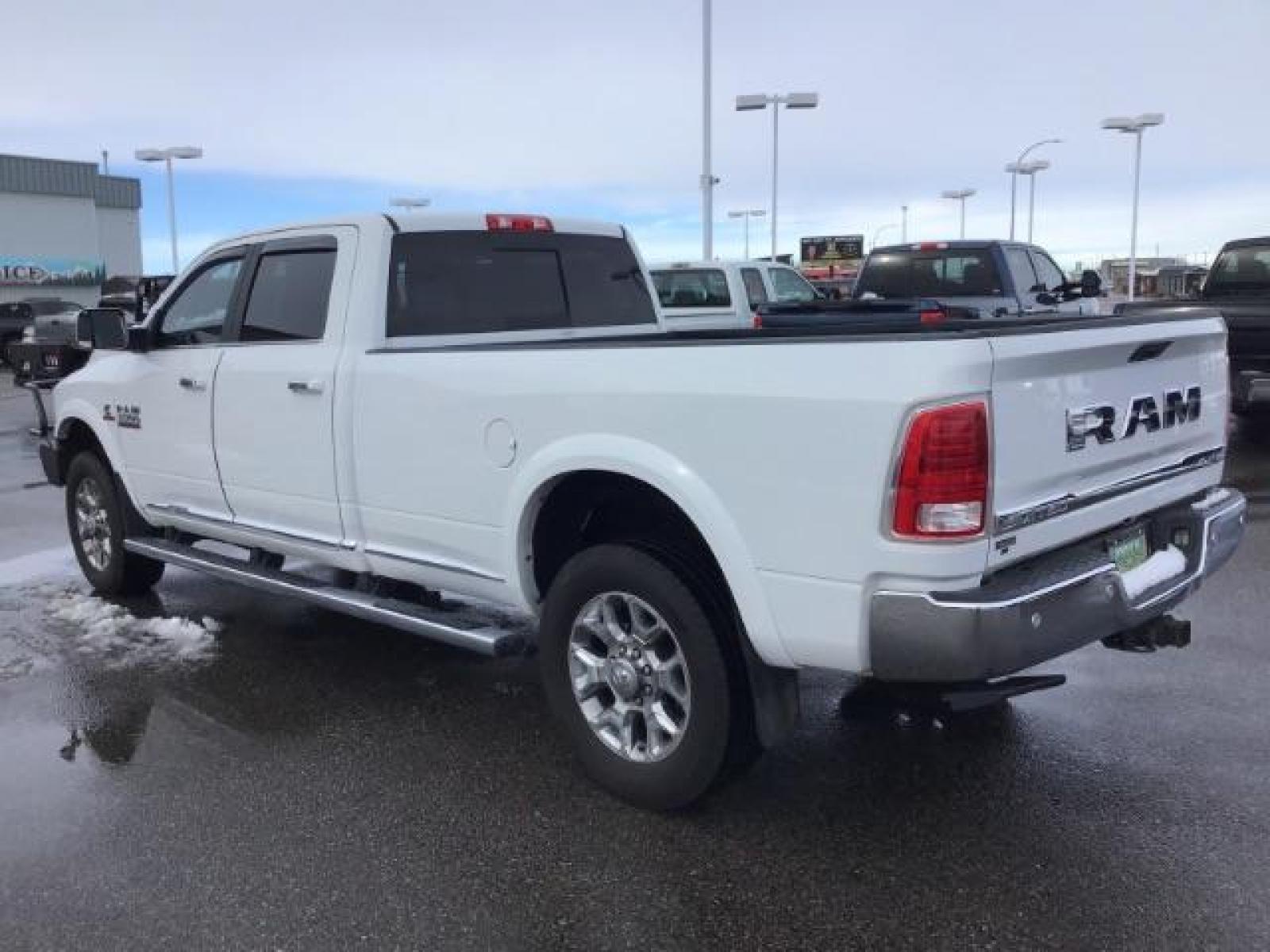 2017 Pearl White /Black/Cattle Tan, premium leather RAM 3500 Longhorn Crew Cab LWB 4WD (3C63R3KL4HG) with an 6.7L L6 OHV 24V TURBO DIESEL engine, 6-Speed Automatic transmission, located at 1235 N Woodruff Ave., Idaho Falls, 83401, (208) 523-1053, 43.507172, -112.000488 - This 2017 Ram 3500 Limited 4x4, has the 6.7L diesel motor. It has 99,000 miles. Comes with leather interior, heated and cooled seats, dual power seats, custom front bumper, back up camera, turnover ball, and blue tooth audio. At Timberline Auto it is always easy to find a great deal on your next ve - Photo #2
