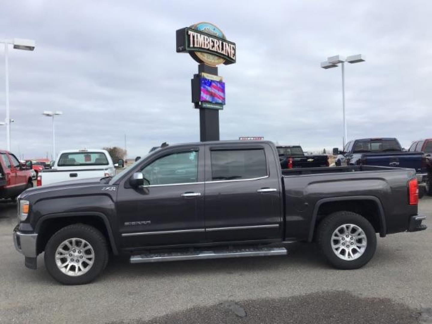 2014 GRAY /LEATHER GMC Sierra 1500 SLT Crew Cab 4WD (3GTU2VEC7EG) with an 5.3L V8 OHV 16V engine, AUTOMATIC transmission, located at 1235 N Woodruff Ave., Idaho Falls, 83401, (208) 523-1053, 43.507172, -112.000488 - This 2014 GMC 1500 SLT, has the 5.3L V8 motor. It comes with leather interior, blue tooth audio, Bose sound, heated seats, back up camera and dual power seats. At Timberline Auto it is always easy to find a great deal on your next vehicle! Our experienced sales staff can help find the right vehicle - Photo#1