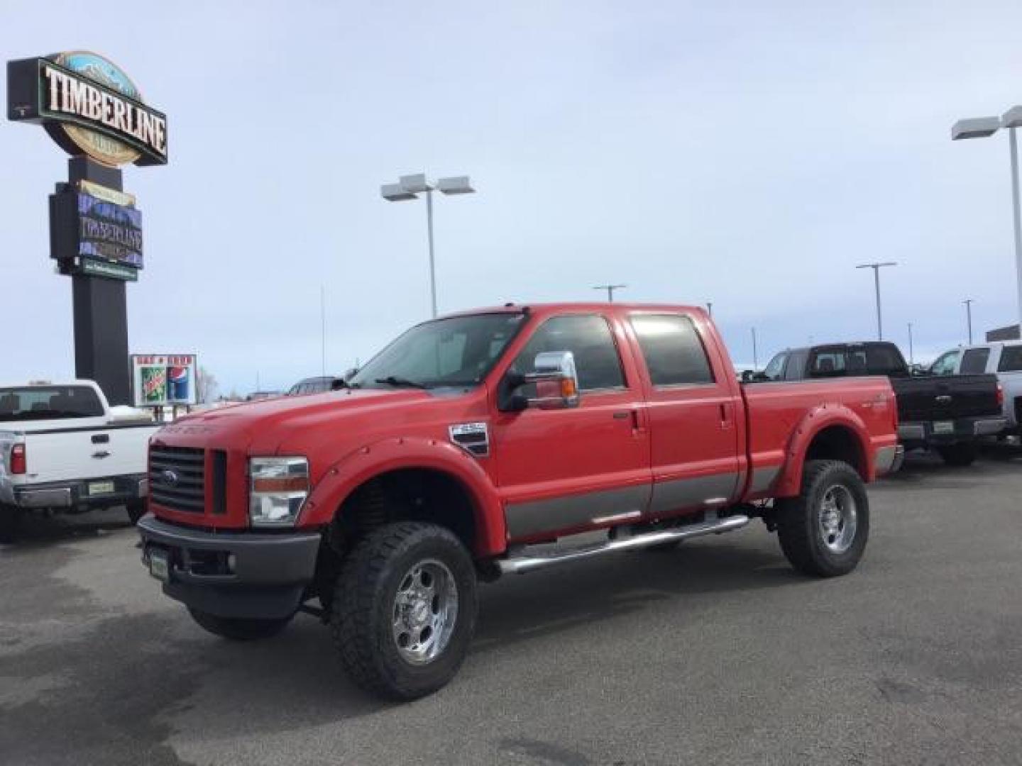 2008 RED /Ebony Leather Interior Ford F-250 SD Lariat Crew Cab 4WD (1FTSW21R38E) with an 6.4L V8 OHV 32V TURBO DIESEL engine, 5-Speed Automatic transmission, located at 1235 N Woodruff Ave., Idaho Falls, 83401, (208) 523-1053, 43.507172, -112.000488 - This 2008 Ford F250 4x4 Lariat, has the 6.4L power stroke motor. It has 133,000 miles. Comes with leather interior, heated seats, sunroof, back up camera, power windows and locks. At Timberline Auto it is always easy to find a great deal on your next vehicle! Our experienced sales staff can help fin - Photo#0