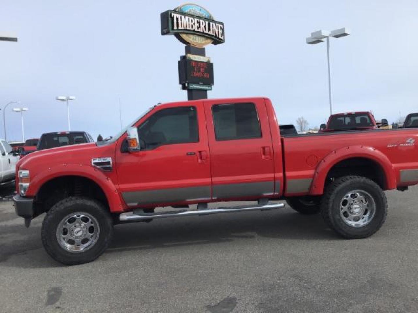 2008 RED /Ebony Leather Interior Ford F-250 SD Lariat Crew Cab 4WD (1FTSW21R38E) with an 6.4L V8 OHV 32V TURBO DIESEL engine, 5-Speed Automatic transmission, located at 1235 N Woodruff Ave., Idaho Falls, 83401, (208) 523-1053, 43.507172, -112.000488 - This 2008 Ford F250 4x4 Lariat, has the 6.4L power stroke motor. It has 133,000 miles. Comes with leather interior, heated seats, sunroof, back up camera, power windows and locks. At Timberline Auto it is always easy to find a great deal on your next vehicle! Our experienced sales staff can help fin - Photo#1