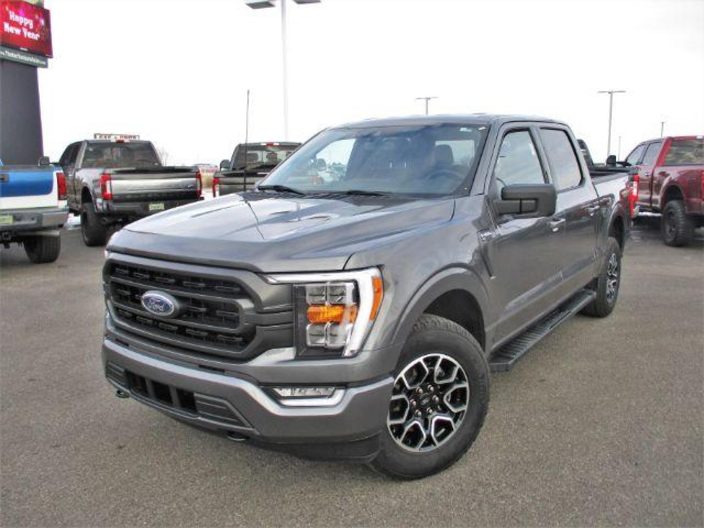 2022 Carbonized Gray Metallic /Black/Medium Dark Slate Ford F-150 Sport SuperCrew 5.5-ft. Bed 4WD (1FTFW1E86NK) with an 3.5L V6 DOHC 24V engine, 10-Speed Automatic transmission, located at 1235 N Woodruff Ave., Idaho Falls, 83401, (208) 523-1053, 43.507172, -112.000488 - Outside you see the factory sport wheels, wide running boards, and color matched bumpers, cloth grey interior with dual power heated seats, large 12 inch touchscreen display offering a high definition back up camera, blind spot monitors, lane assist, remote start, remote tailgate, trailer towing te - Photo#1