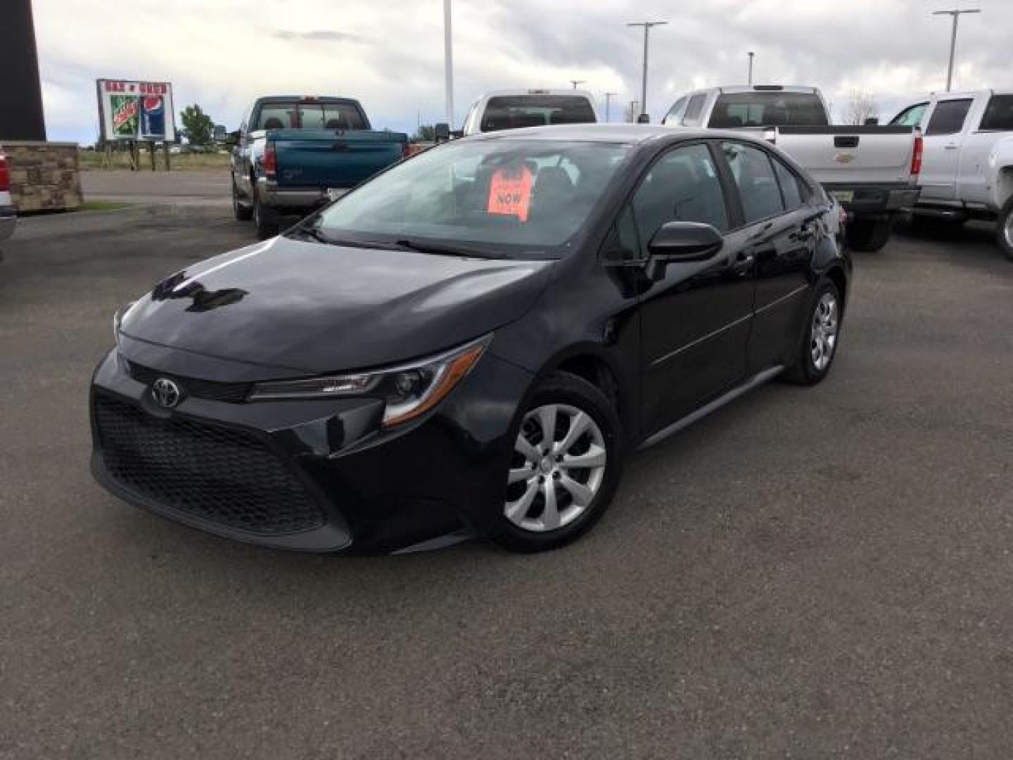 2021 BLACK /Black, cloth Toyota Corolla LE (5YFEPMAE1MP) with an 1.8L L4 DOHC 16V engine, Automatic transmission, located at 1235 N Woodruff Ave., Idaho Falls, 83401, (208) 523-1053, 43.507172, -112.000488 - This 2021 Toyota Corolla LE is in as good of shape as the day it rolled off the lot! Inside, outside, and mechanically it is in amazing condition! This one comes with a large touch screen display, rubber floor mats in the front, near new tires with 95% tread left, steering wheel mounted controls, la - Photo#1