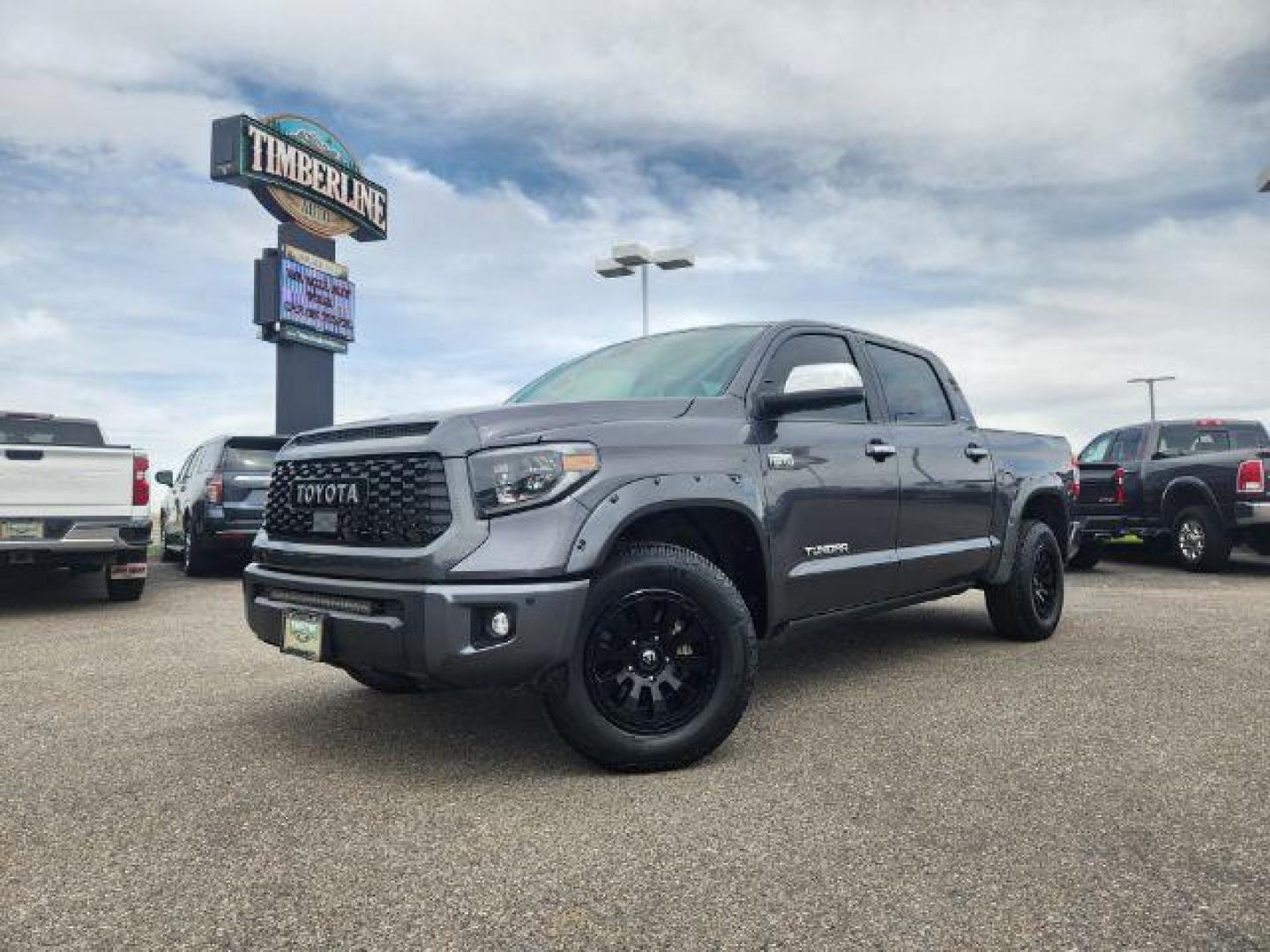 2021 Magnetic Gray Metallic /Black, leather Toyota Tundra Limited 5.7L CrewMax 4WD (5TFHY5F18MX) with an 5.7L V8 DOHC 32V engine, Automatic transmission, located at 1235 N Woodruff Ave., Idaho Falls, 83401, (208) 523-1053, 43.507172, -112.000488 - This is one loaded up 2021 Toyota Tundra!! The LIMITED package offers JBL premium sound, remote start, heated seats, blind spot monitors, lane assist, front collision avoidance, power running boards, and so much more! The Tundra CrewMax has massive amounts of leg room and storage room. Your new pre- - Photo#0