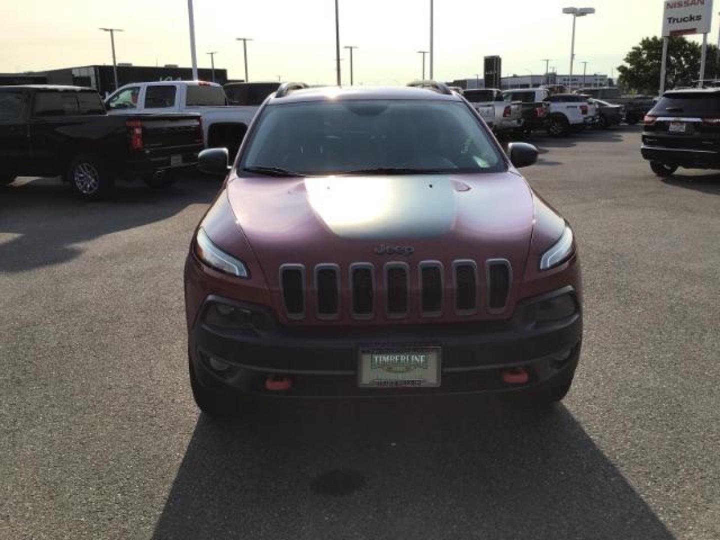 2017 Deep Cherry Red Crystal Pearl Coat /Black, leather/cloth Jeep Cherokee Trailhawk 4WD (1C4PJMBB0HW) with an 2.4L L4 DOHC 16V engine, 9-Speed Automatic transmission, located at 1235 N Woodruff Ave., Idaho Falls, 83401, (208) 523-1053, 43.507172, -112.000488 - This 2017 Jeep Cherokee Trail Hawk, Has the 2.4L motor. It has 137,365 miles. It has leather interior, heated seats, keyless remote, tinted glass. Interior and Exterior, are in excellent condition. At Timberline Auto it is always easy to find a great deal on your next vehicle! Our experienced sales - Photo#7