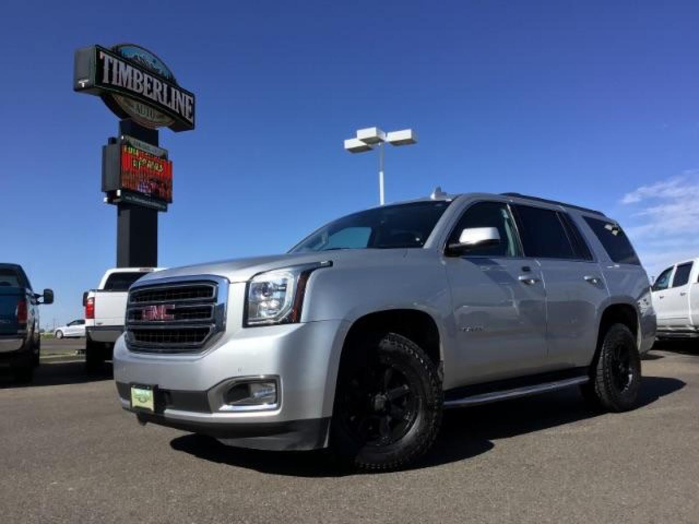 2017 Sparkling Silver Metallic /Jet Black, leather GMC Yukon SLT 4WD (1GKS2BKC4HR) with an 5.3L V8 OHV 16V FFV engine, 6-Speed Automatic transmission, located at 1235 N Woodruff Ave., Idaho Falls, 83401, (208) 523-1053, 43.507172, -112.000488 - This car is loaded with comfort features! It has 17 inch ULTRA MOTORSPORTS wheels wrapped in OPEN RANGE ALL TERRAIN tires that have 90% plus tread left. At Timberline Auto it is always easy to find a great deal on your next vehicle! Our experienced sales staff can help find the right vehicle that w - Photo#0