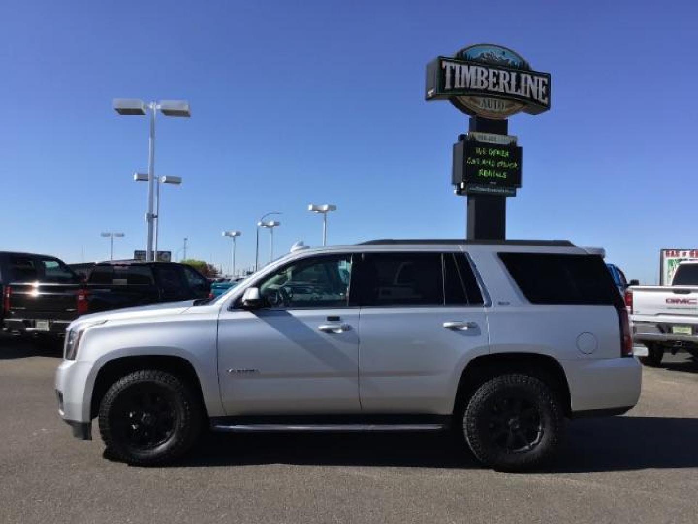 2017 Sparkling Silver Metallic /Jet Black, leather GMC Yukon SLT 4WD (1GKS2BKC4HR) with an 5.3L V8 OHV 16V FFV engine, 6-Speed Automatic transmission, located at 1235 N Woodruff Ave., Idaho Falls, 83401, (208) 523-1053, 43.507172, -112.000488 - This car is loaded with comfort features! It has 17 inch ULTRA MOTORSPORTS wheels wrapped in OPEN RANGE ALL TERRAIN tires that have 90% plus tread left. At Timberline Auto it is always easy to find a great deal on your next vehicle! Our experienced sales staff can help find the right vehicle that w - Photo#2