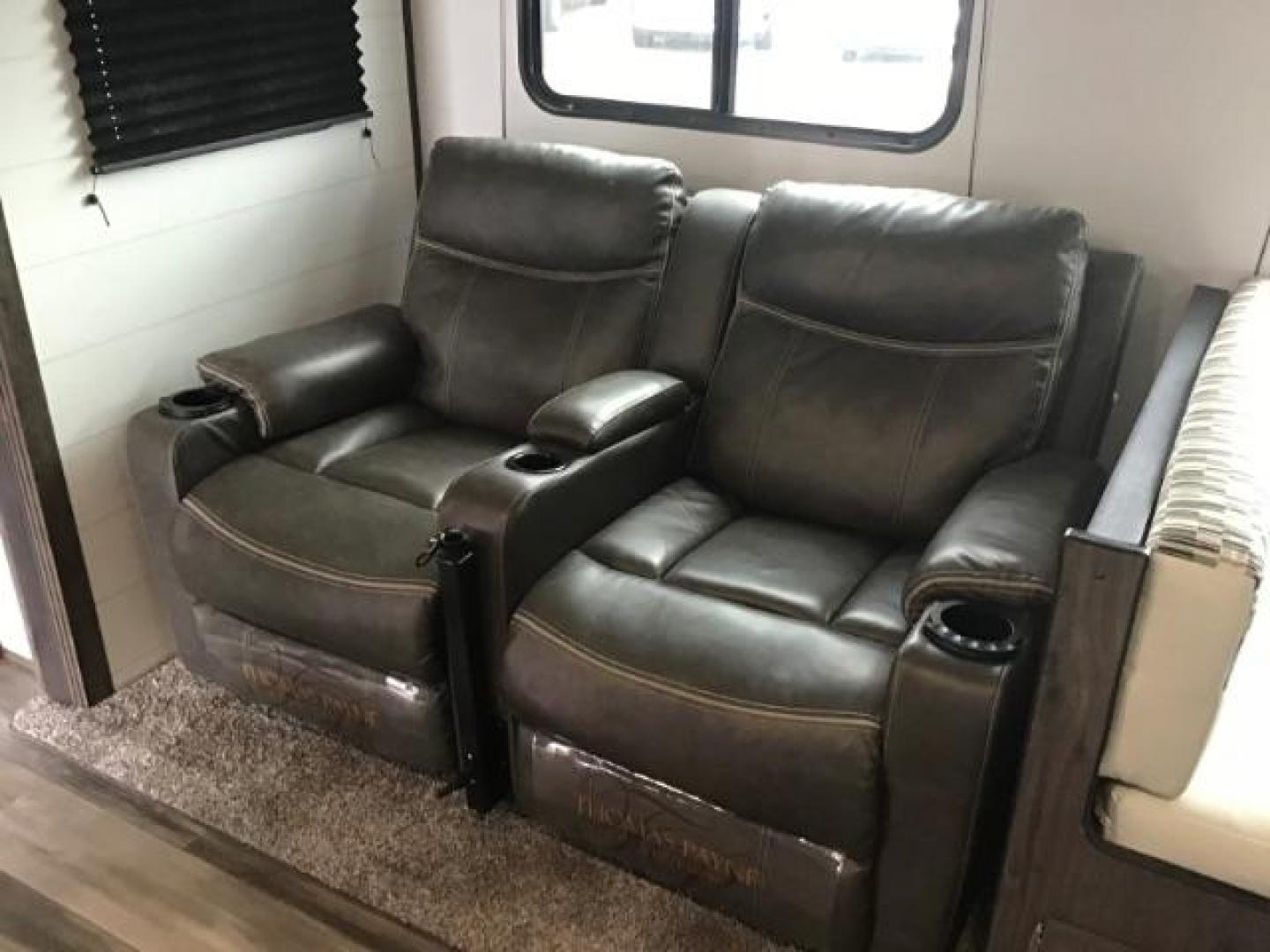 2021 WHITE Riverside RV INTREPID RB200 (59CCC2920ML) , located at 1235 N Woodruff Ave., Idaho Falls, 83401, (208) 523-1053, 43.507172, -112.000488 - 4 leveling jacks, stabilizer with heavy duty adjustable drop hitch, outdoor speakers and lights, power awning and slides, 500# rear cargo rack, new tires, campground cable tv hookup, multiple USB charging ports, easy access fire extinguisher, dual recliners with cup holders, Inno flame fireplace, ga - Photo#14