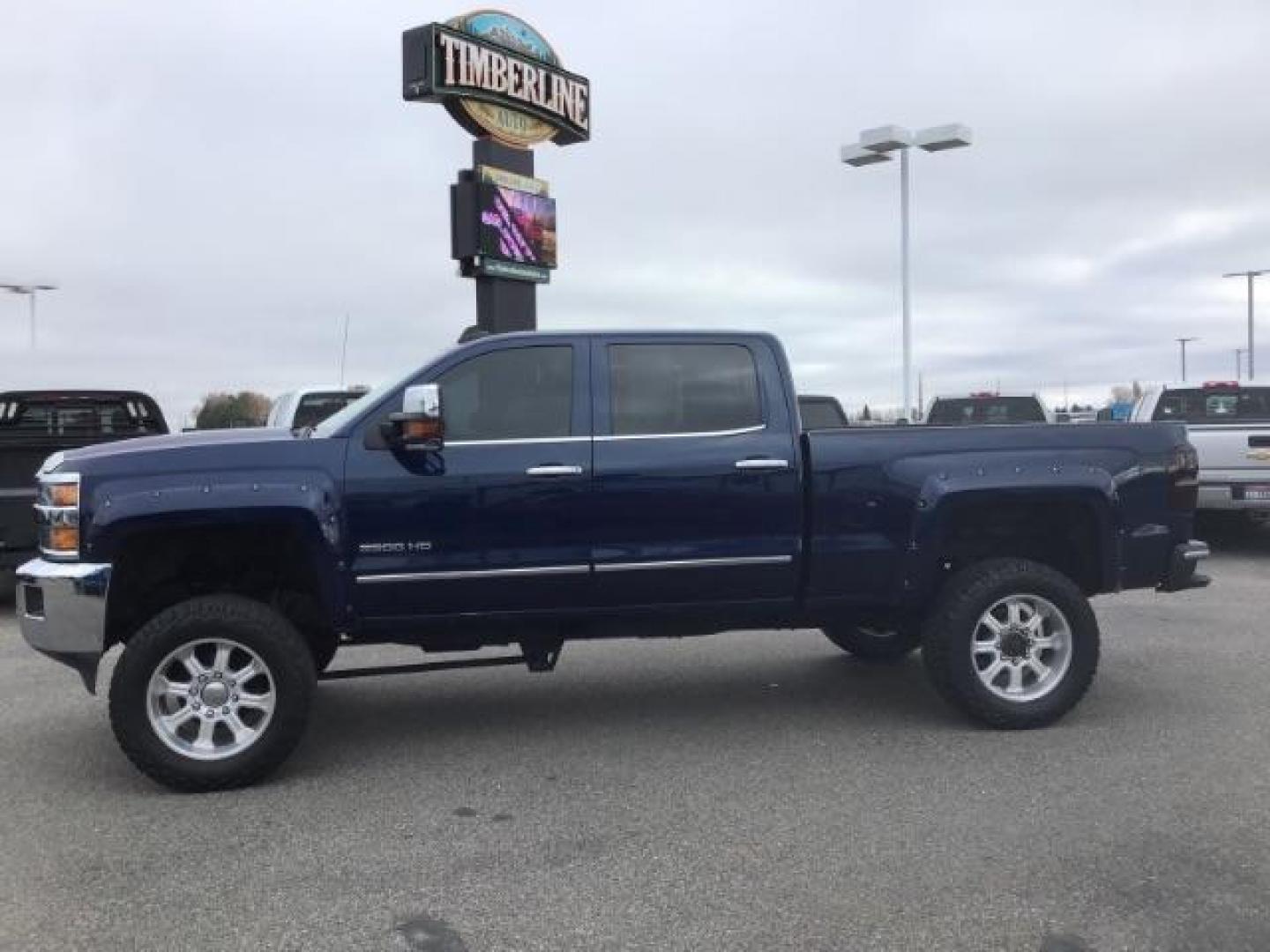 2016 Deep Ocean Blue Metallic /Cocoa/Dune, leather Chevrolet Silverado 3500HD LTZ Crew Cab 4WD (1GC4K0C86GF) with an 6.6L V8 OHV 32V TURBO DIESEL engine, 6-Speed Automatic transmission, located at 1235 N Woodruff Ave., Idaho Falls, 83401, (208) 523-1053, 43.507172, -112.000488 - This 2016 Chevrolet 3500 LTZ, has the 6.6L diesel motor. It has 160,031 miles. It comes with leather interior, tinted windows, back up camera, bluetooth, integrated trailer brake, and spray in bed liner. At Timberline Auto it is always easy to find a great deal on your next vehicle! Our experienced - Photo#1