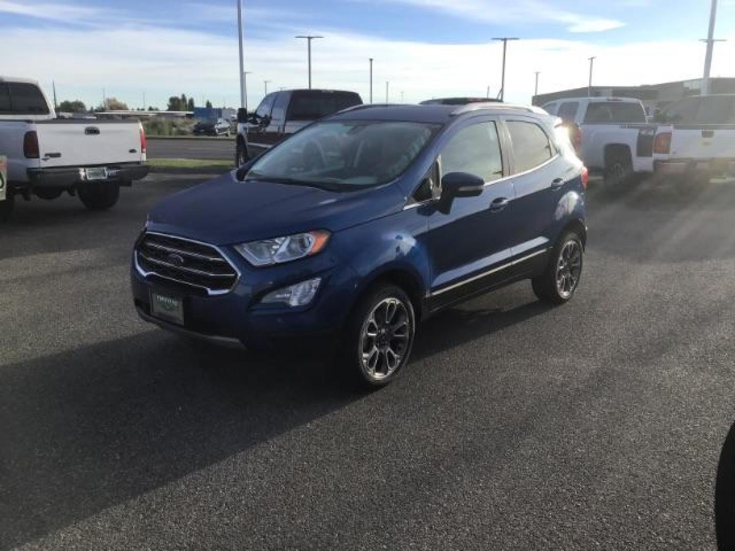 2020 Blue Candy Metallic Tinted Clearcoat /Medium Light Stone, leather Ford EcoSport Titanium AWD (MAJ6S3KL8LC) with an 2.0L L4 DOHC 16V engine, 6-Speed Automatic transmission, located at 1235 N Woodruff Ave., Idaho Falls, 83401, (208) 523-1053, 43.507172, -112.000488 - This 2020 Ford EcoSport Titanium , has the 3.7L motor . It is AWD. It only has 29,932 miles. It has a heated steering wheel, push button start, back up camera, leather interior, heated seats, and sunroof. At Timberline Auto it is always easy to find a great deal on your next vehicle! Our experience - Photo#0