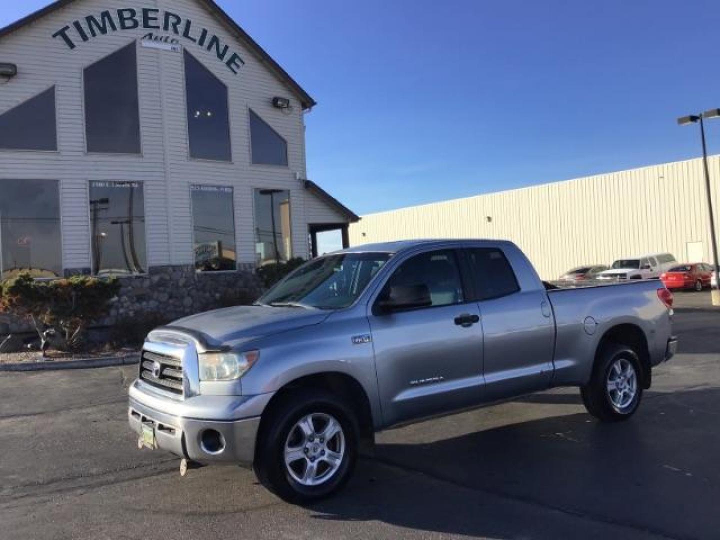 2008 Silver Sky Metallic /Graphite Cloth Interior Toyota Tundra SR5 Double Cab 5.7L 4WD (5TFBV54138X) with an 5.7L V8 DOHC 32V engine, 6-Speed Automatic transmission, located at 1235 N Woodruff Ave., Idaho Falls, 83401, (208) 523-1053, 43.507172, -112.000488 - This 2008 Toyota Tundra 4x4 , has the 5.7L V8 motor. It only has 121,145 miles. It comes with cloth interior, bench seat, in the front, for extra seating. It comes with cruise control, and AM/FM CD stereo. At Timberline Auto it is always easy to find a great deal on your next vehicle! Our experience - Photo#0