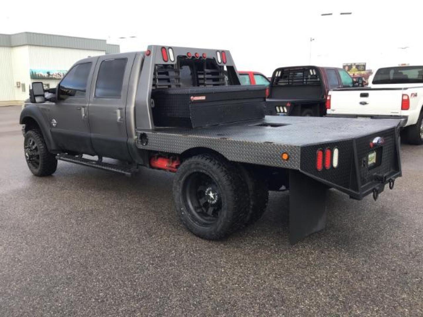 2013 GRAY /Black Leather Interior Ford F-450 SD Lariat Crew Cab DRW 4WD (1FT8W4DT1DE) with an 6.7L V8 OHV 16V DIESEL engine, 6-Speed Automatic transmission, located at 1235 N Woodruff Ave., Idaho Falls, 83401, (208) 523-1053, 43.507172, -112.000488 - This 2013 Ford F450, has the 6.7L diesel motor. It has 223,337 miles. It has a flatbed, with turn over ball. The interior has leather seats, back up camera, heated seats, and power sunroof. At Timberline Auto it is always easy to find a great deal on your next vehicle! Our experienced sales staff ca - Photo#2