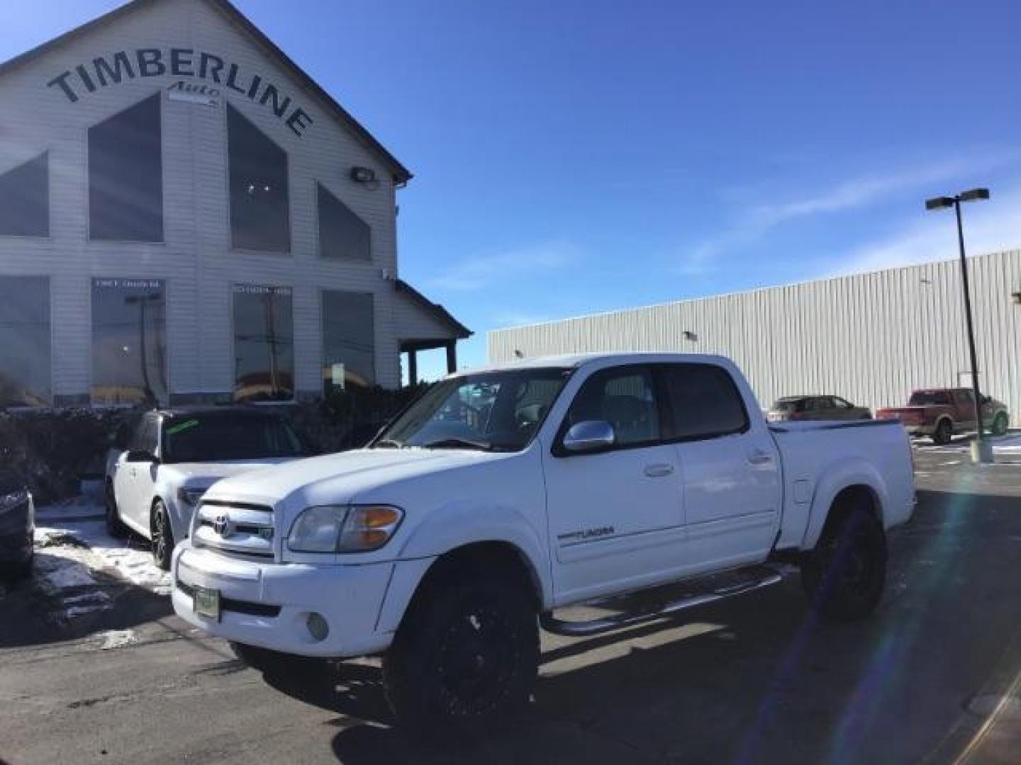 2004 Natural White /Gray Cloth Interior Toyota Tundra SR5 Double Cab 4WD (5TBDT44144S) with an 4.7L V8 DOHC 32V engine, 4-Speed Automatic transmission, located at 1235 N Woodruff Ave., Idaho Falls, 83401, (208) 523-1053, 43.507172, -112.000488 - This 2004 Toyota Tundra SR5 Double Cab 4WD, has cloth interior, cruise control, and AM/FM CD stereo. At Timberline Auto it is always easy to find a great deal on your next vehicle! Our experienced sales staff can help find the right vehicle will fit your needs. Our knowledgeable finance department h - Photo#0