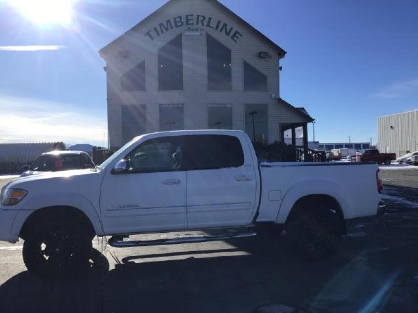 2004 Natural White /Gray Cloth Interior Toyota Tundra SR5 Double Cab 4WD (5TBDT44144S) with an 4.7L V8 DOHC 32V engine, 4-Speed Automatic transmission, located at 1235 N Woodruff Ave., Idaho Falls, 83401, (208) 523-1053, 43.507172, -112.000488 - This 2004 Toyota Tundra SR5 Double Cab 4WD, has cloth interior, cruise control, and AM/FM CD stereo. At Timberline Auto it is always easy to find a great deal on your next vehicle! Our experienced sales staff can help find the right vehicle will fit your needs. Our knowledgeable finance department h - Photo#1