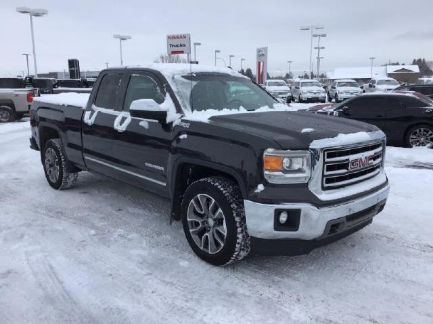 2015 Onyx Black /Jet Black, leather GMC Sierra 1500 SLT Double Cab 4WD (1GTV2VEC6FZ) with an 5.3L V8 OHV 16V engine, 6-Speed Automatic transmission, located at 1235 N Woodruff Ave., Idaho Falls, 83401, (208) 523-1053, 43.507172, -112.000488 - This 2015 GMC 1500 4x4 SLT, has the 5.3L motor. It has 114,000 miles. Comes with leather interior, heated and cooled seats, touch screen stereo, blue tooth audio, and remote start. At Timberline Auto it is always easy to find a great deal on your next vehicle! Our experienced sales staff can help fi - Photo#6