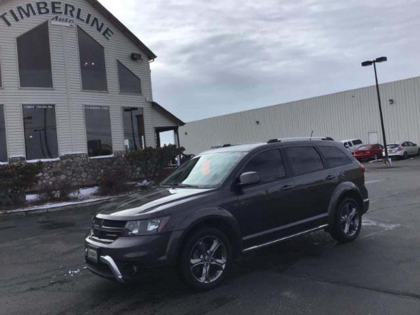 2016 Granite Crystal Metallic Clear Coat /Black, leather/cloth Dodge Journey Crossroad AWD (3C4PDDGG8GT) with an 3.6L V6 DOHC 24V engine, 6-Speed Automatic transmission, located at 1235 N Woodruff Ave., Idaho Falls, 83401, (208) 523-1053, 43.507172, -112.000488 - At Timberline Auto it is always easy to find a great deal on your next vehicle! Our experienced sales staff can help find the right vehicle will fit your needs. Our knowledgeable finance department has options for almost any credit score. We offer many warranty contract options to protect you new pr - Photo#0