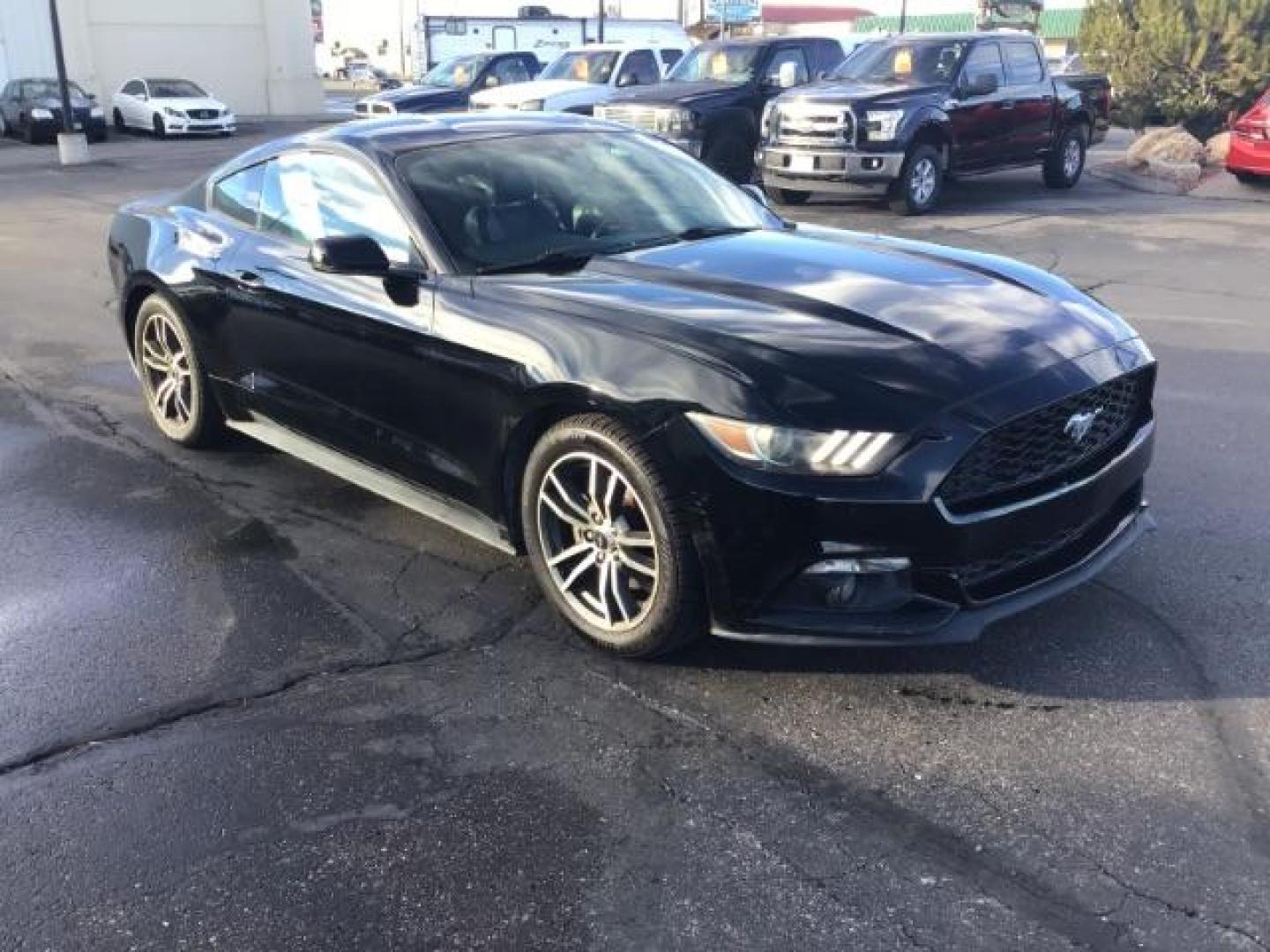 2015 Black /Ebony Ford Mustang EcoBoost Coupe (1FA6P8TH7F5) with an 2.3L L4 DOHC 16V engine, 6-Speed Manual transmission, located at 1235 N Woodruff Ave., Idaho Falls, 83401, (208) 523-1053, 43.507172, -112.000488 - This 2015 Ford Mustang, has the 3.5L V6 eco boost motor. It has a manual transmission. It comes with leather interior, back up camera, keyless remote, power locks, power windows, and driver power seat. At Timberline Auto it is always easy to find a great deal on your next vehicle! Our experienced sa - Photo#6