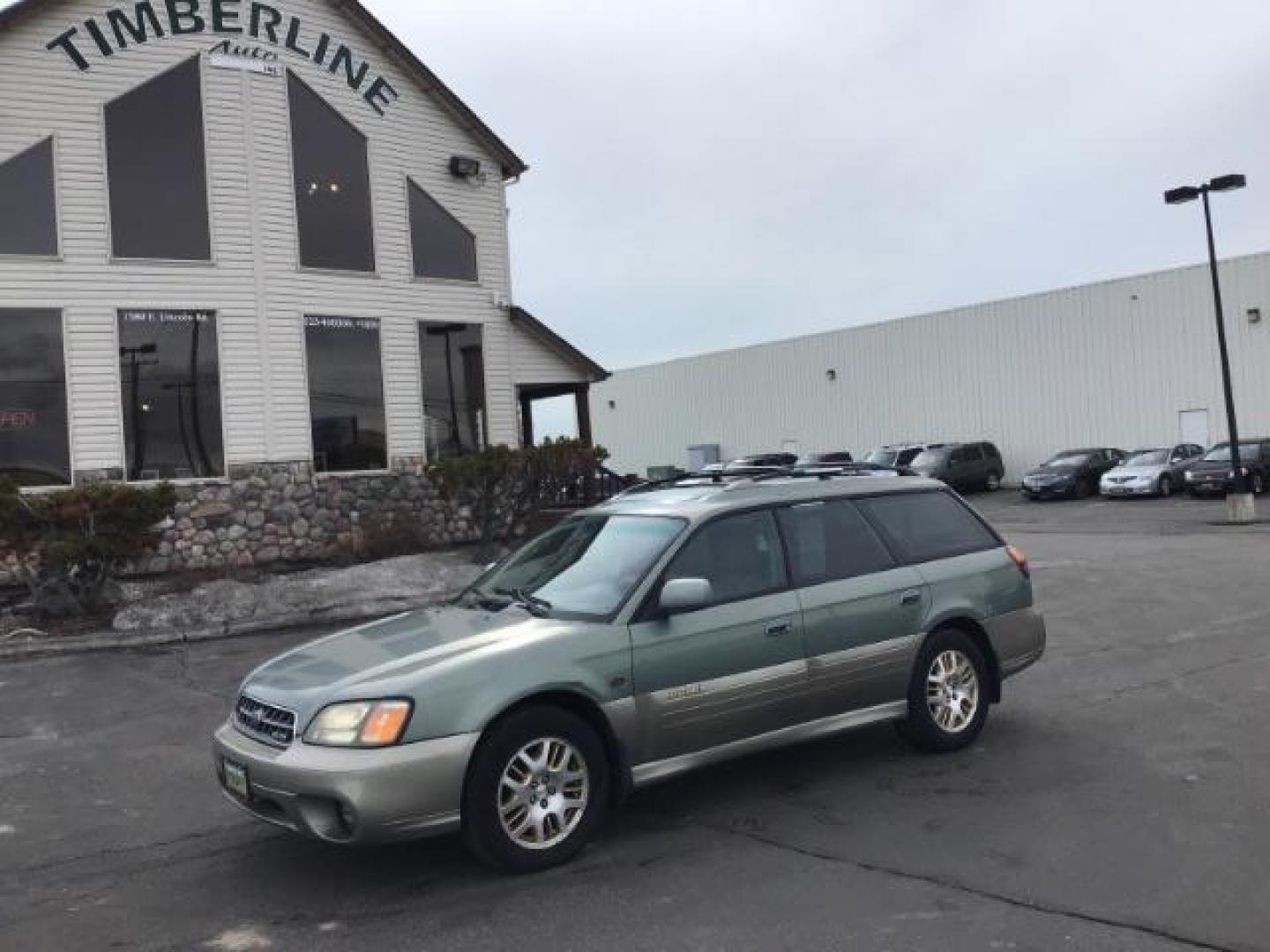 2003 Timberline Green Pearl/Titanium Pearl Subaru Outback H6-3.0 L.L. Bean Edition Wagon (4S3BH806X37) with an 3.0L H6 DOHC 24V engine, 4-Speed Automatic transmission, located at 1235 N Woodruff Ave., Idaho Falls, 83401, (208) 523-1053, 43.507172, -112.000488 - This 2003 Subaru Outback AWD, has 262,000 miles. Comes with leather interior, heated seats, sunroof, cruise control, and power windows and locks. At Timberline Auto it is always easy to find a great deal on your next vehicle! Our experienced sales staff can help find the right vehicle will fit your - Photo#0