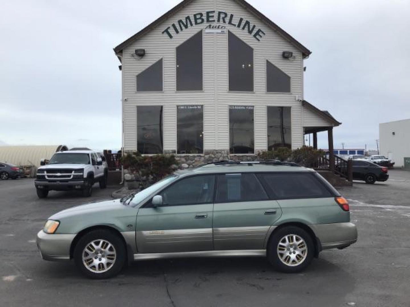 2003 Timberline Green Pearl/Titanium Pearl Subaru Outback H6-3.0 L.L. Bean Edition Wagon (4S3BH806X37) with an 3.0L H6 DOHC 24V engine, 4-Speed Automatic transmission, located at 1235 N Woodruff Ave., Idaho Falls, 83401, (208) 523-1053, 43.507172, -112.000488 - This 2003 Subaru Outback AWD, has 262,000 miles. Comes with leather interior, heated seats, sunroof, cruise control, and power windows and locks. At Timberline Auto it is always easy to find a great deal on your next vehicle! Our experienced sales staff can help find the right vehicle will fit your - Photo#1