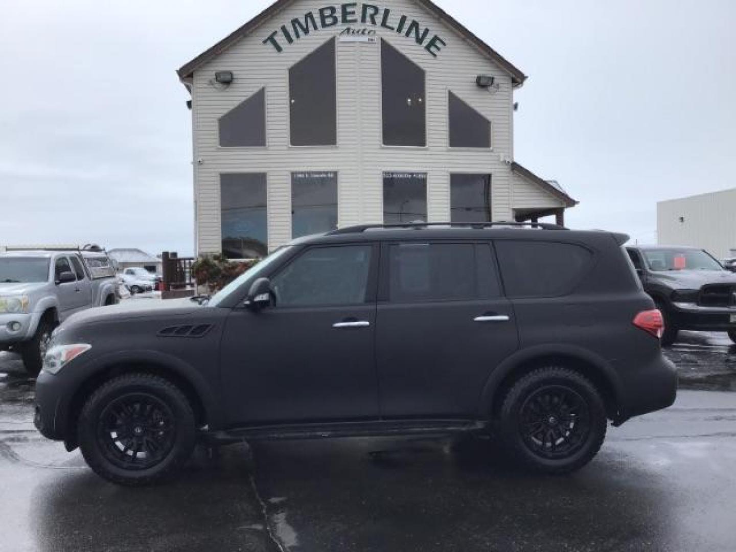 2011 Black Obsidian /Wheat Leather Interior Infiniti QX56 LEATHER (JN8AZ2NF7B9) with an 5.6L V8 DOHC 32V engine, 5-Speed Automatic transmission, located at 1235 N Woodruff Ave., Idaho Falls, 83401, (208) 523-1053, 43.507172, -112.000488 - This 2011 Infiniti QX56, has 122,000 miles. Comes with leather interior, heated front and rear seats, back up camera, navigation, sunroof, cruise control, and power seats. At Timberline Auto it is always easy to find a great deal on your next vehicle! Our experienced sales staff can help find the ri - Photo#1