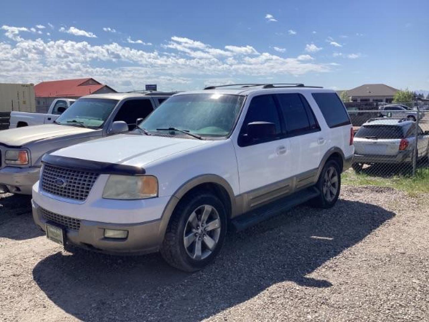 2003 Oxford White Ford Expedition Eddie Bauer 4WD (1FMFU18L53L) with an 5.4L V8 SOHC 16V engine, 4-Speed Automatic transmission, located at 1235 N Woodruff Ave., Idaho Falls, 83401, (208) 523-1053, 43.507172, -112.000488 - Photo#0