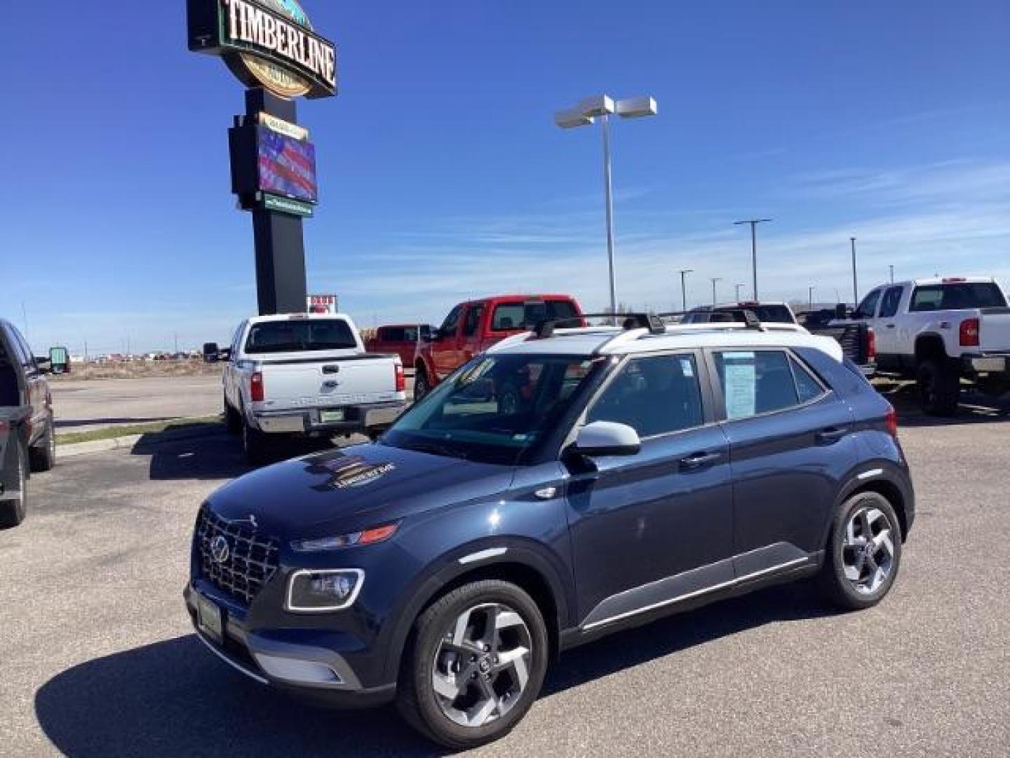 2021 Intense Blue /Black Hyundai Venue SEL (KMHRC8A36MU) with an 1.6L L4 DOHC 16V engine, Continuously Variable Transmission transmission, located at 1235 N Woodruff Ave., Idaho Falls, 83401, (208) 523-1053, 43.507172, -112.000488 - The 2021 Hyundai Venue Denim is a unique trim level of the Venue, Hyundai's subcompact SUV. The Denim trim offers several features and styling elements that set it apart from other trims. Here are some of the notable features you might find on the 2021 Hyundai Venue Denim: Denim Exterior Color: The - Photo#0