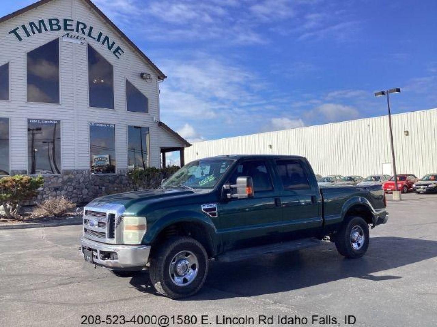 2008 GREEN Ford F-250 SD XLT (1FTSW21R48E) with an 6.4l engine, AUTO transmission, located at 1235 N Woodruff Ave., Idaho Falls, 83401, (208) 523-1053, 43.507172, -112.000488 - The 2008 Ford F-250 XLT with the 6.4L engine was a part of the Super Duty lineup, known for its robust performance and capabilities. Here are some of the key features you might find on the 2008 Ford F-250 XLT 6.4L: 6.4L Power Stroke Diesel Engine: The 2008 F-250 XLT is typically equipped with a 6.4- - Photo#0