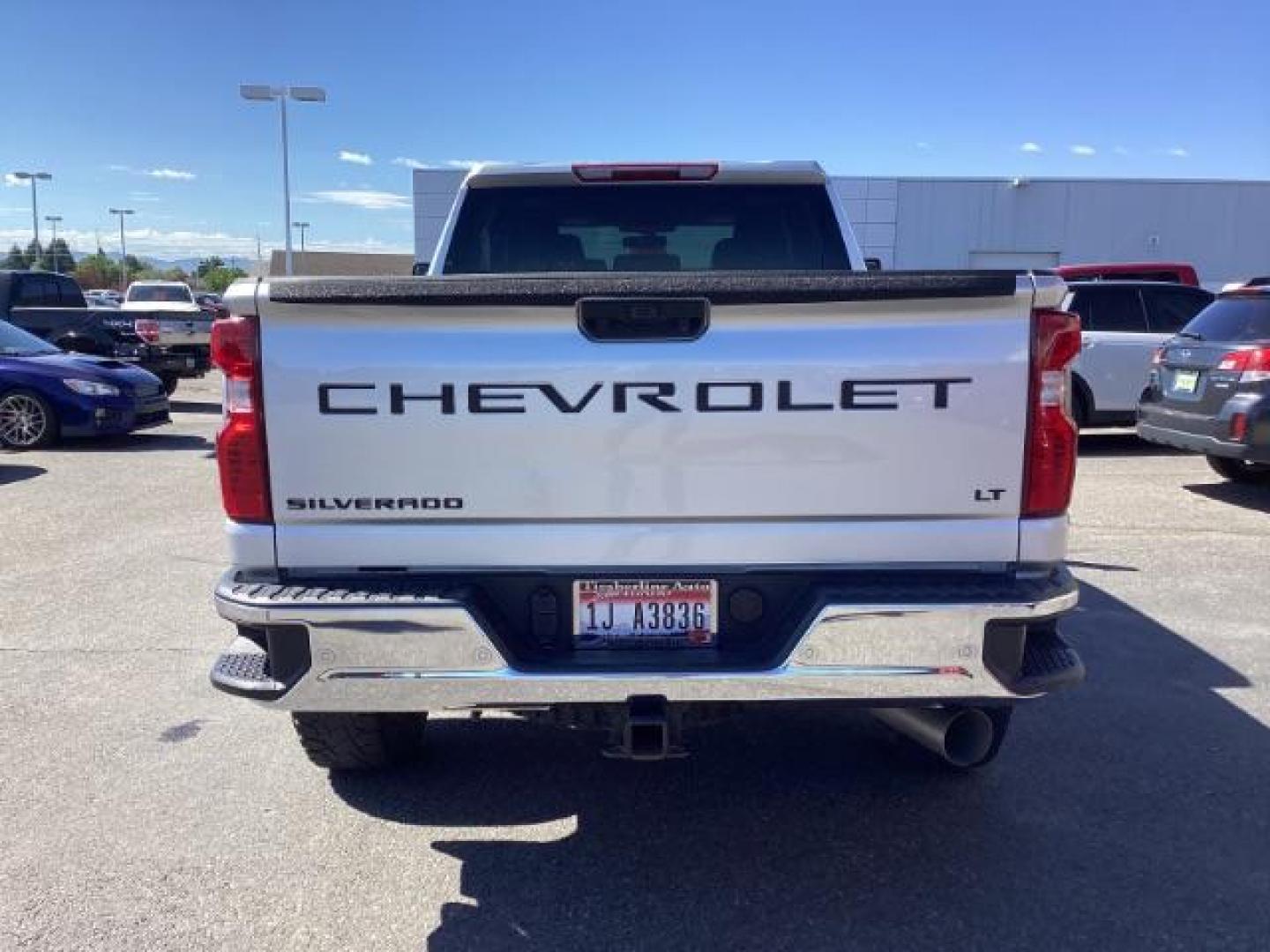 2021 SILVER /Jet Black, leather Chevrolet Silverado 2500HD LT Crew Cab Short Box 4WD (1GC4YNEY1MF) with an 6.6L V8 OHV 16V DIESEL engine, 6-Speed Automatic transmission, located at 1235 N Woodruff Ave., Idaho Falls, 83401, (208) 523-1053, 43.507172, -112.000488 - Photo#3