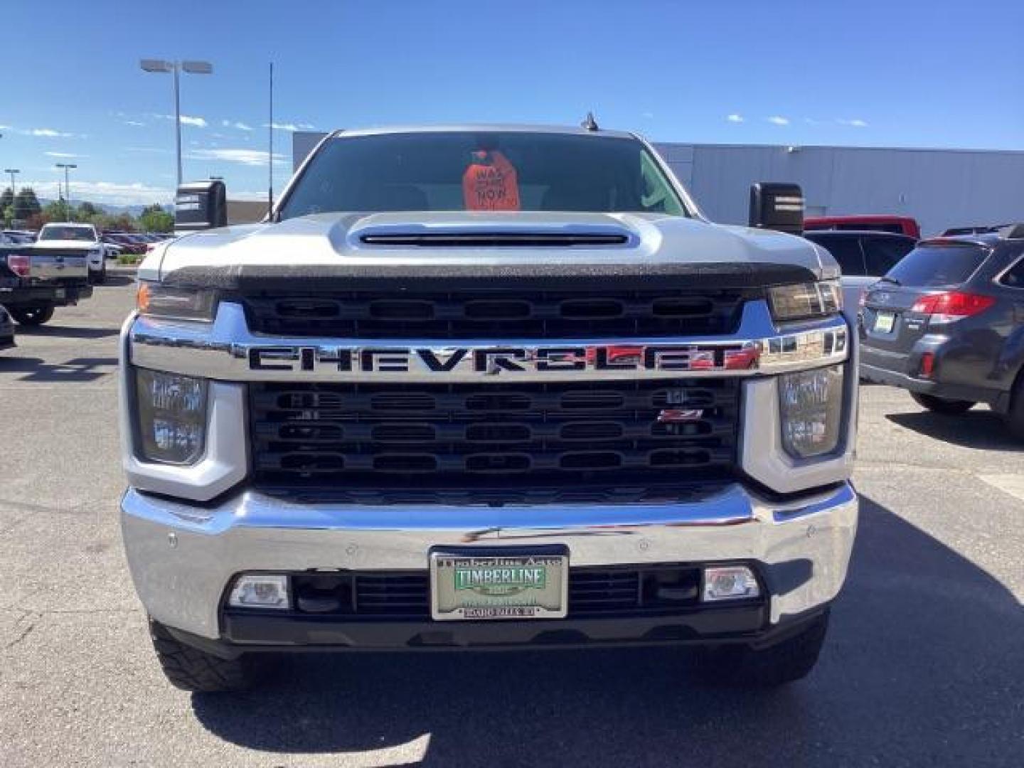 2021 SILVER /Jet Black, leather Chevrolet Silverado 2500HD LT Crew Cab Short Box 4WD (1GC4YNEY1MF) with an 6.6L V8 OHV 16V DIESEL engine, 6-Speed Automatic transmission, located at 1235 N Woodruff Ave., Idaho Falls, 83401, (208) 523-1053, 43.507172, -112.000488 - Photo#7