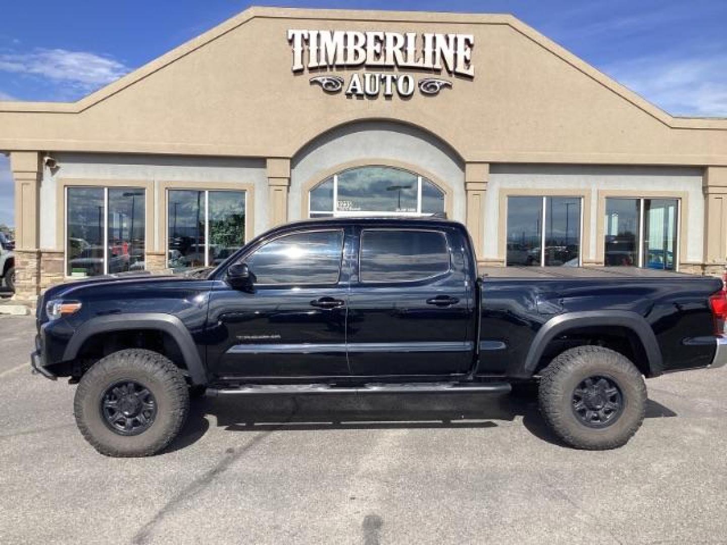 2019 Midnight Black Metallic /Cement Gray, cloth Toyota Tacoma SR5 Double Cab Super Long Bed V6 6AT 4WD (3TMDZ5BN7KM) with an 3.5L V6 DOHC 24V engine, 6-Speed Automatic transmission, located at 1235 N Woodruff Ave., Idaho Falls, 83401, (208) 523-1053, 43.507172, -112.000488 - Photo#3