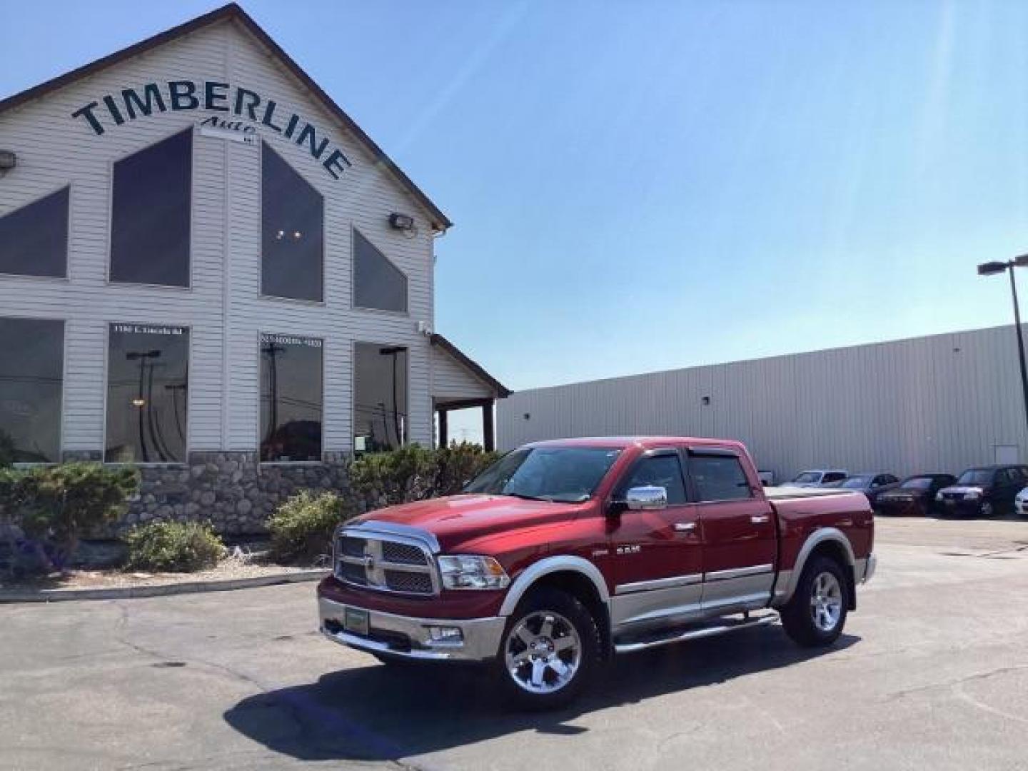 2010 RED /Dark Slate Leather Interior RAM 1500 Laramie Crew Cab 4WD (1D7RV1CT9AS) with an 5.7L V8 OHV 16V engine, 5-Speed Automatic transmission, located at 1235 N Woodruff Ave., Idaho Falls, 83401, (208) 523-1053, 43.507172, -112.000488 - Photo#0