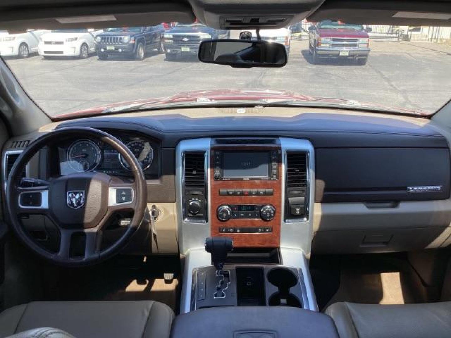 2010 RED /Dark Slate Leather Interior RAM 1500 Laramie Crew Cab 4WD (1D7RV1CT9AS) with an 5.7L V8 OHV 16V engine, 5-Speed Automatic transmission, located at 1235 N Woodruff Ave., Idaho Falls, 83401, (208) 523-1053, 43.507172, -112.000488 - Photo#14