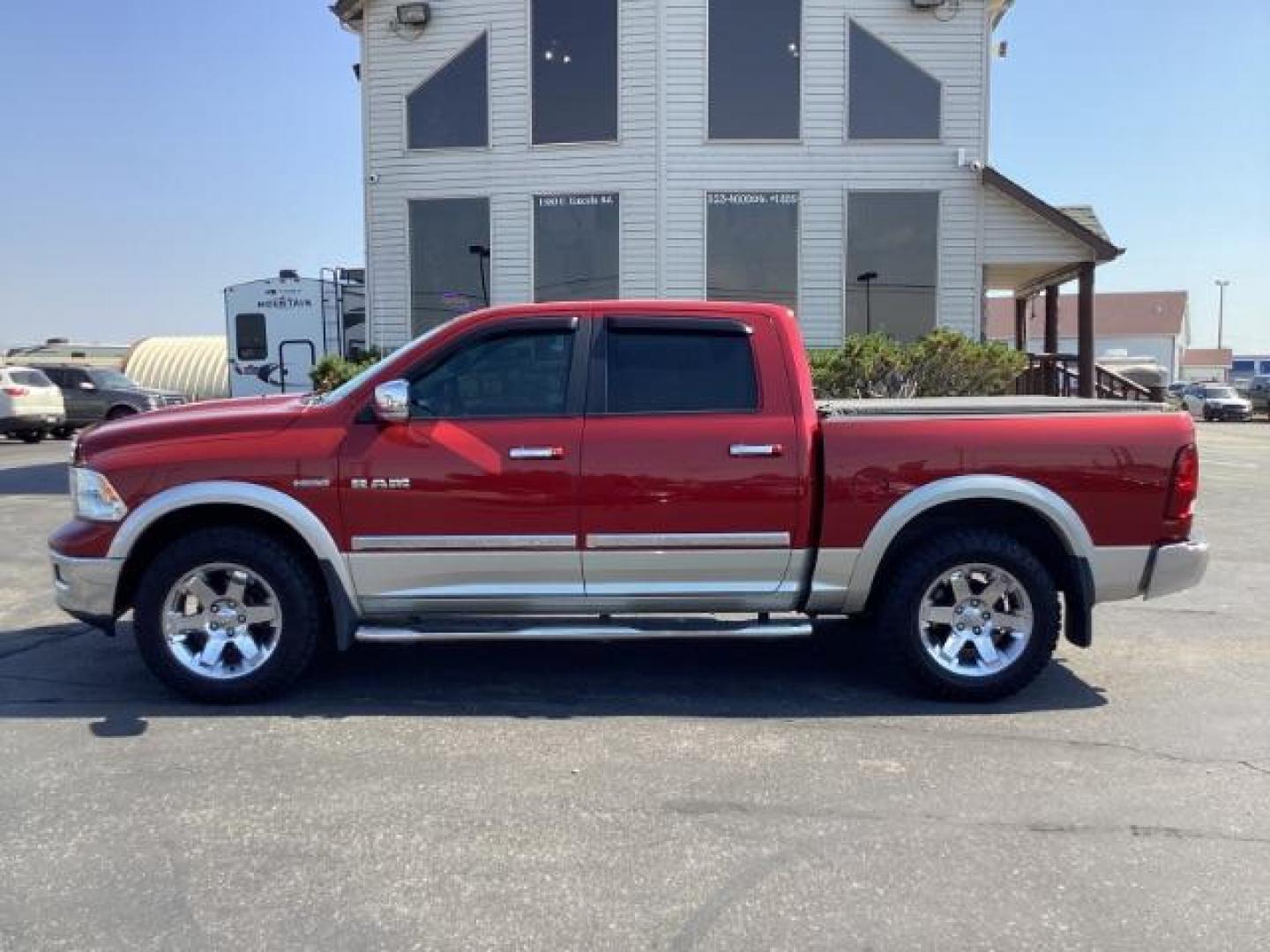 2010 RED /Dark Slate Leather Interior RAM 1500 Laramie Crew Cab 4WD (1D7RV1CT9AS) with an 5.7L V8 OHV 16V engine, 5-Speed Automatic transmission, located at 1235 N Woodruff Ave., Idaho Falls, 83401, (208) 523-1053, 43.507172, -112.000488 - Photo#2