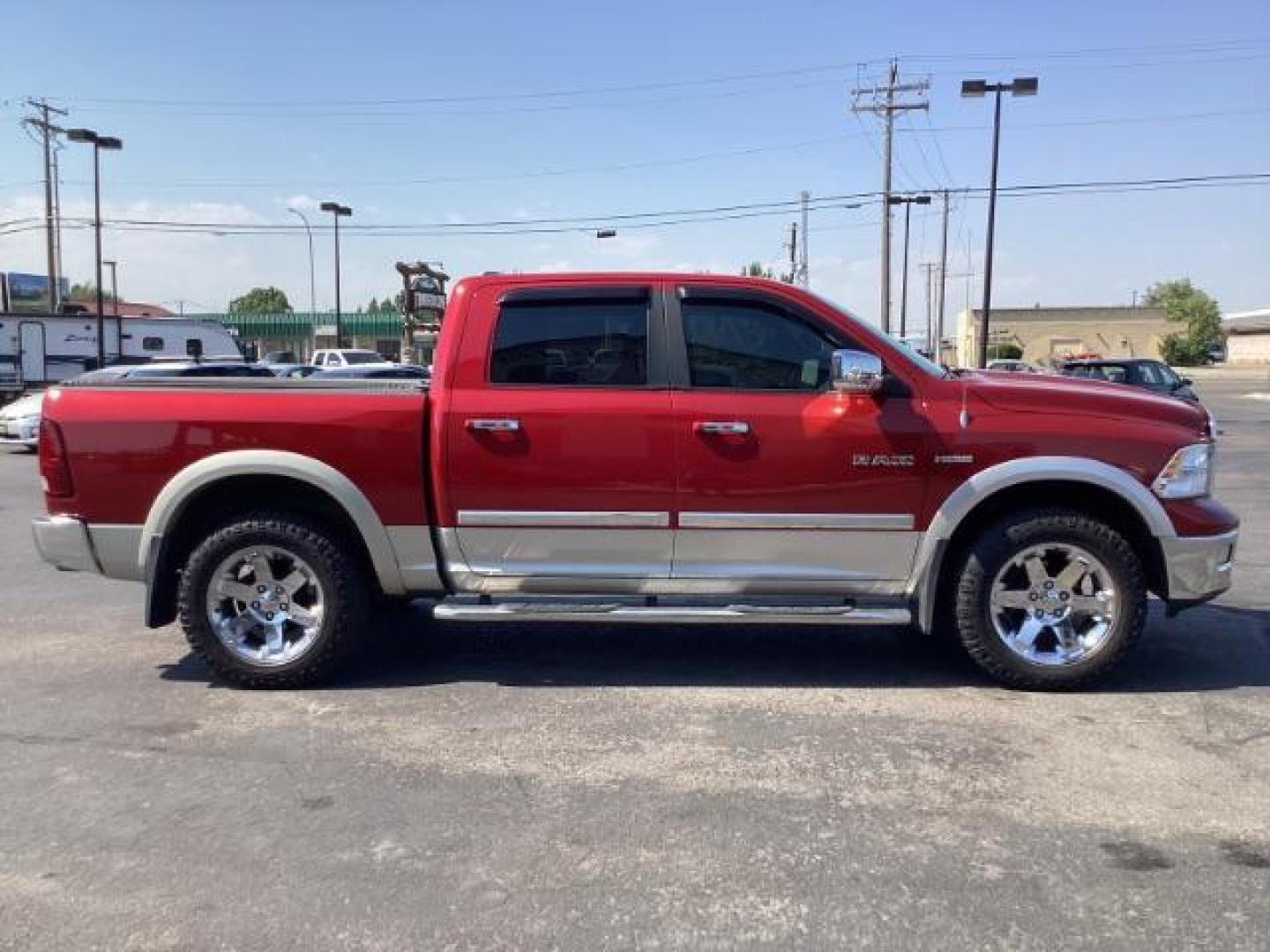 2010 RED /Dark Slate Leather Interior RAM 1500 Laramie Crew Cab 4WD (1D7RV1CT9AS) with an 5.7L V8 OHV 16V engine, 5-Speed Automatic transmission, located at 1235 N Woodruff Ave., Idaho Falls, 83401, (208) 523-1053, 43.507172, -112.000488 - Photo#6