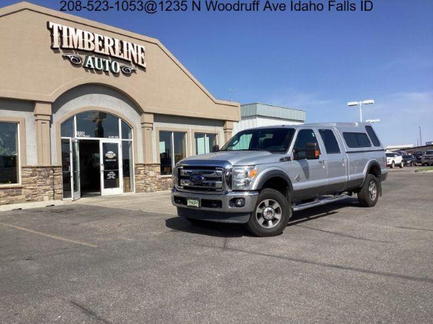 2012 Ingot Silver Metallic /Black Leather Interior Ford F-350 SD Lariat Crew Cab Long Bed 4WD (1FT8W3BT4CE) with an 6.7L V8 OHV 16V DIESEL engine, 6-Speed Automatic transmission, located at 1235 N Woodruff Ave., Idaho Falls, 83401, (208) 523-1053, 43.507172, -112.000488 - Photo#0