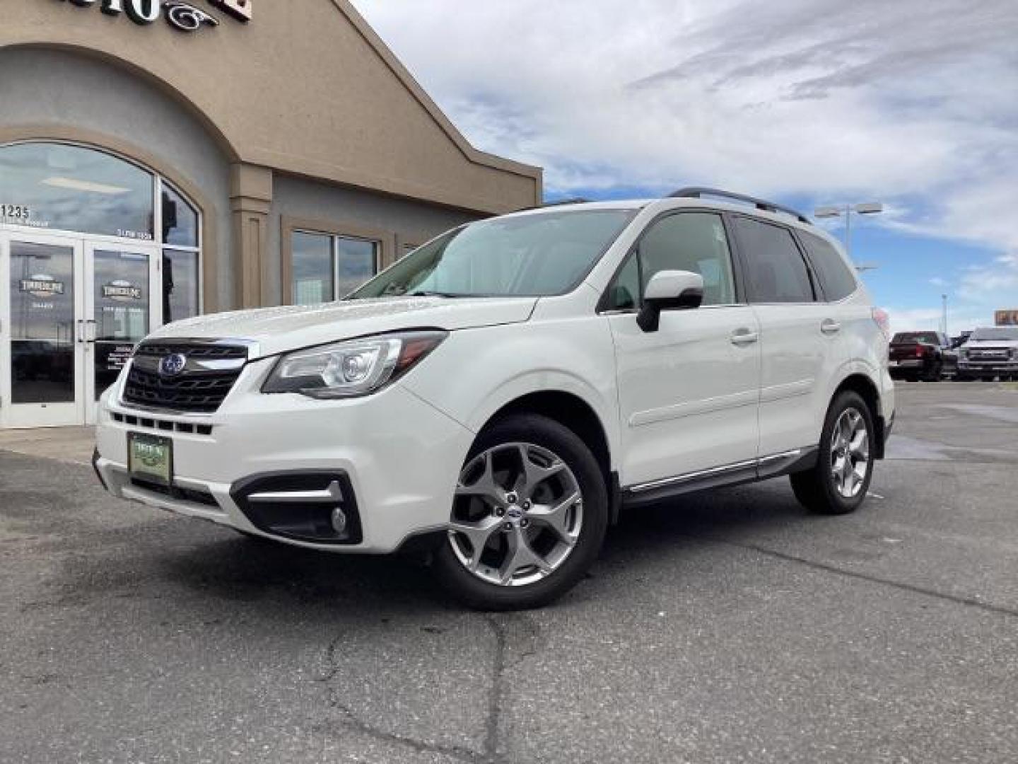 2018 WHITE /Black, leather Subaru Forester 2.5i Touring (JF2SJAWC4JH) with an 2.5L H4 SOHC 16V engine, Continuously Variable Transmission transmission, located at 1235 N Woodruff Ave., Idaho Falls, 83401, (208) 523-1053, 43.507172, -112.000488 - Photo#1