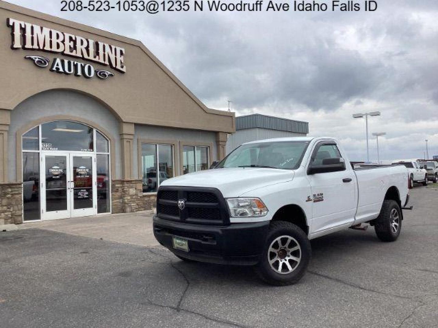 2018 WHITE /Black/Diesel Gray (Fleet), cloth RAM 2500 Tradesman Regular Cab 4WD (3C6MR5AL4JG) with an 6.7L L6 OHV 24V TURBO DIESEL engine, 6-Speed Automatic transmission, located at 1235 N Woodruff Ave., Idaho Falls, 83401, (208) 523-1053, 43.507172, -112.000488 - Photo#0