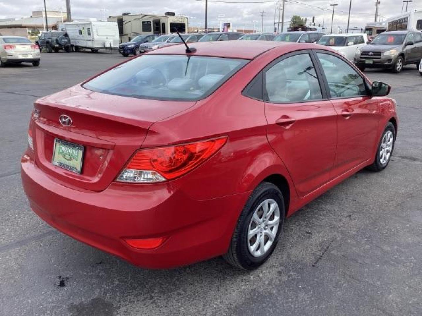 2014 Boston Red Pearl Hyundai Accent GLS 4-Door (KMHCT4AE5EU) with an 1.6L L4 DOHC 16V engine, located at 1235 N Woodruff Ave., Idaho Falls, 83401, (208) 523-1053, 43.507172, -112.000488 - Photo#4