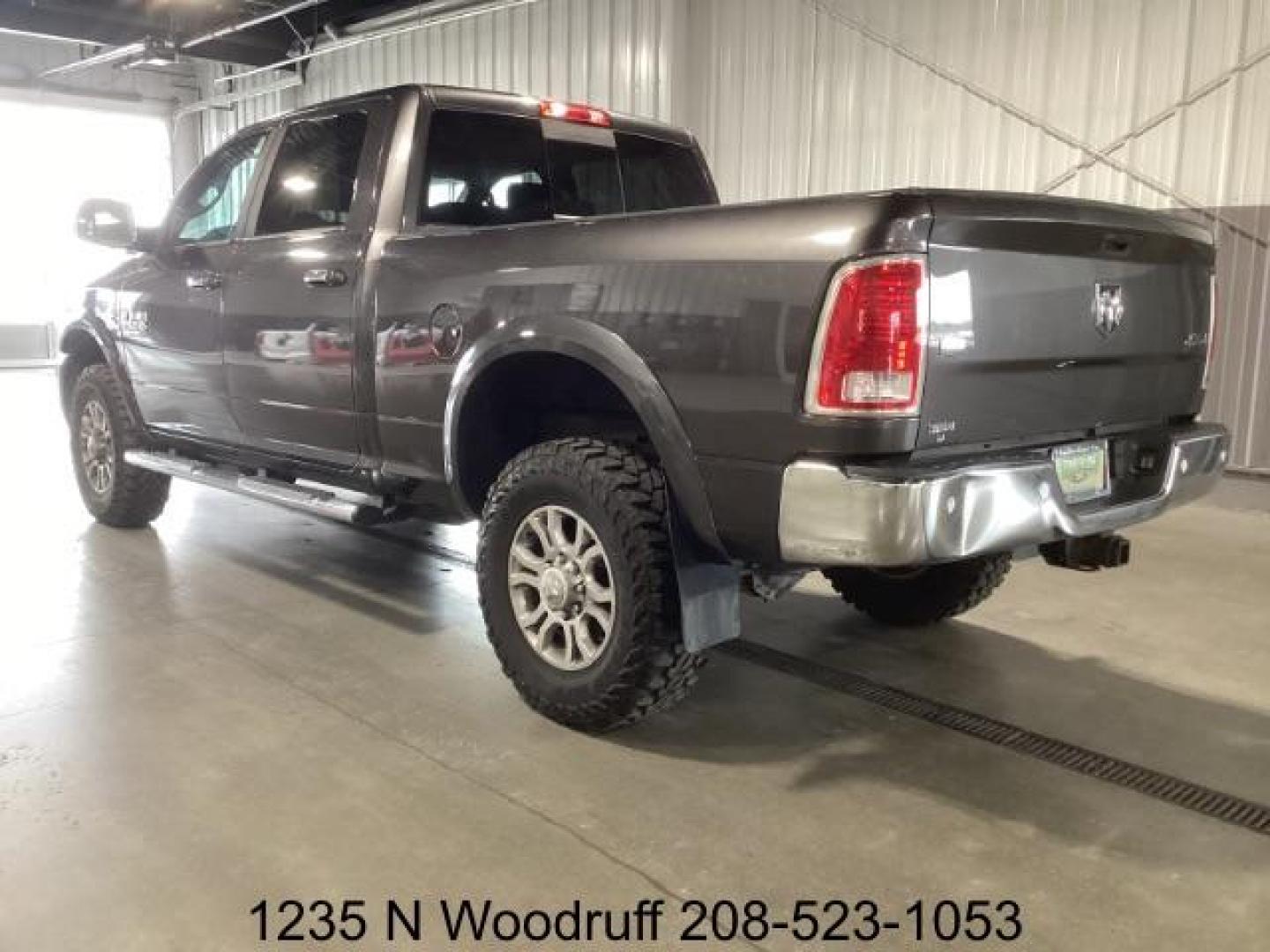 2017 GRAY /Black, leather RAM 2500 Laramie Crew Cab SWB 4WD (3C6UR5FL3HG) with an 6.7L L6 OHV 24V TURBO DIESEL engine, 6-Speed Automatic transmission, located at 1235 N Woodruff Ave., Idaho Falls, 83401, (208) 523-1053, 43.507172, -112.000488 - Photo#2