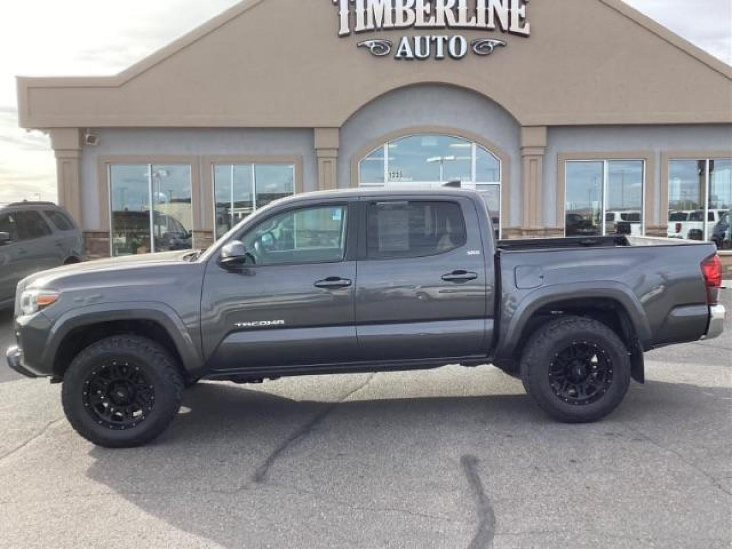 2018 GRAY /Cement Gray, cloth Toyota Tacoma SR5 Double Cab Long Bed V6 6AT 4WD (3TMCZ5AN8JM) with an 3.5L V6 DOHC 24V engine, 6-Speed Automatic transmission, located at 1235 N Woodruff Ave., Idaho Falls, 83401, (208) 523-1053, 43.507172, -112.000488 - Photo#2