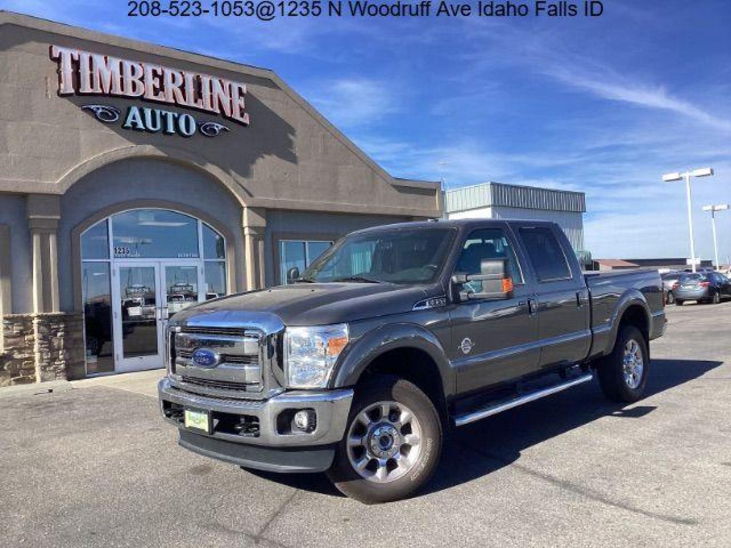 2014 GRAY /Black Ford F-350 SD Lariat Crew Cab 4WD (1FT8W3BT8EE) with an 6.7L V8 OHV 16V DIESEL engine, 6-Speed Automatic transmission, located at 1235 N Woodruff Ave., Idaho Falls, 83401, (208) 523-1053, 43.507172, -112.000488 - Photo#0