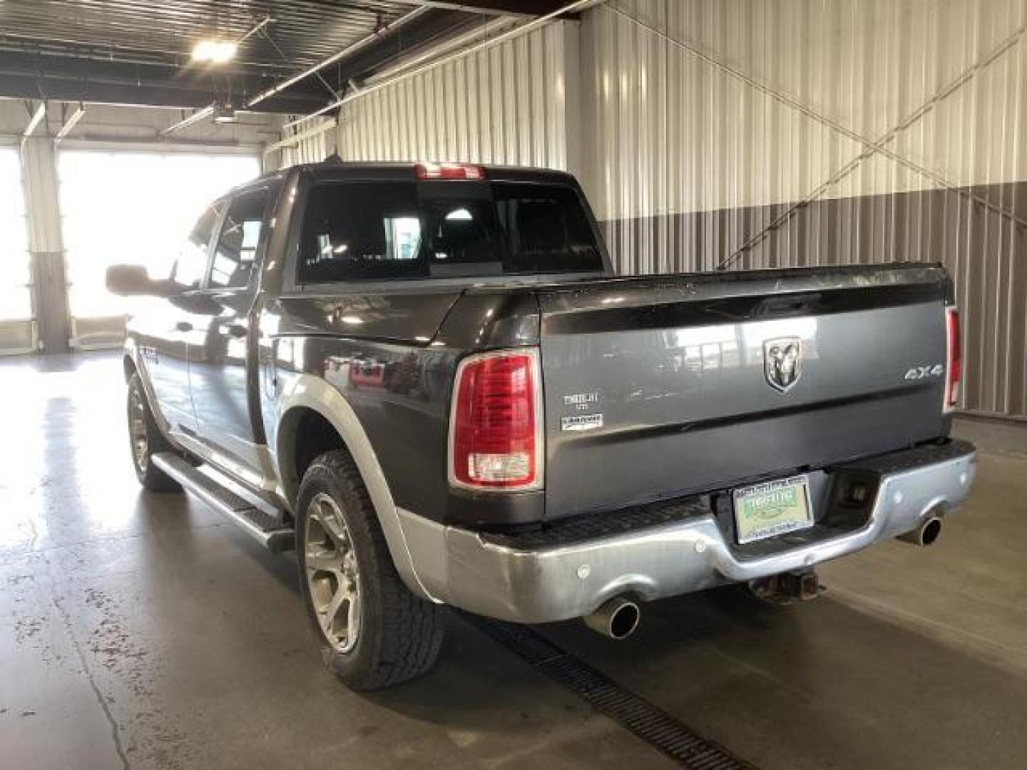 2018 GRAY /Black, leather RAM 1500 Laramie Crew Cab SWB 4WD (1C6RR7NT7JS) with an 5.7L V8 OHV 16V engine, 8-Speed Automatic transmission, located at 1235 N Woodruff Ave., Idaho Falls, 83401, (208) 523-1053, 43.507172, -112.000488 - Photo#2