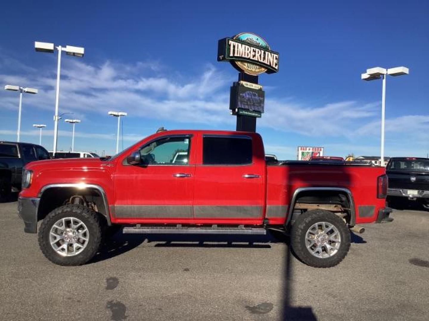 2017 Cardinal Red /Jet Black, leather GMC Sierra 1500 SLT Crew Cab Short Box 4WD (3GTU2NEC1HG) with an 5.3L V8 OHV 16V engine, 6-Speed Automatic transmission, located at 1235 N Woodruff Ave., Idaho Falls, 83401, (208) 523-1053, 43.507172, -112.000488 - Photo#2