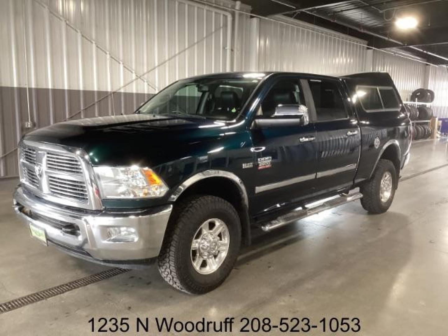 2011 GREEN /Dark Slate Leather Interior RAM 2500 Laramie Crew Cab SWB 4WD (3D7TT2CT8BG) with an 5.7L V8 OHV 16V engine, 5-Speed Automatic transmission, located at 1235 N Woodruff Ave., Idaho Falls, 83401, (208) 523-1053, 43.507172, -112.000488 - Photo#0